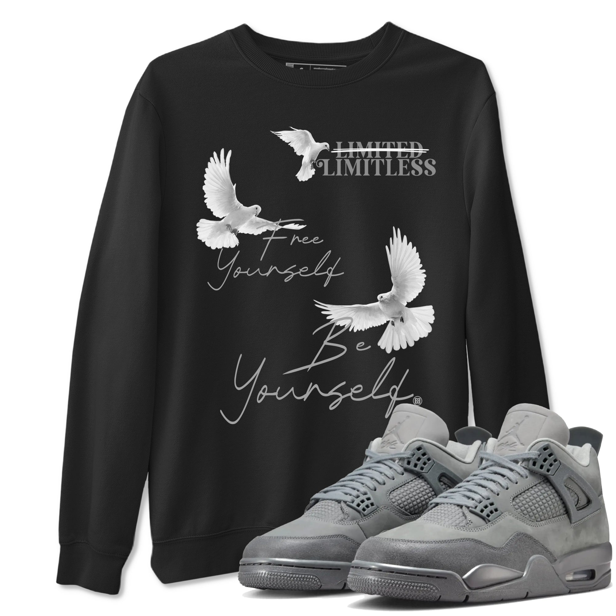 Free Yourself Be Yourself snkmatch Tees - Air Jordan 4 Wet Cement
