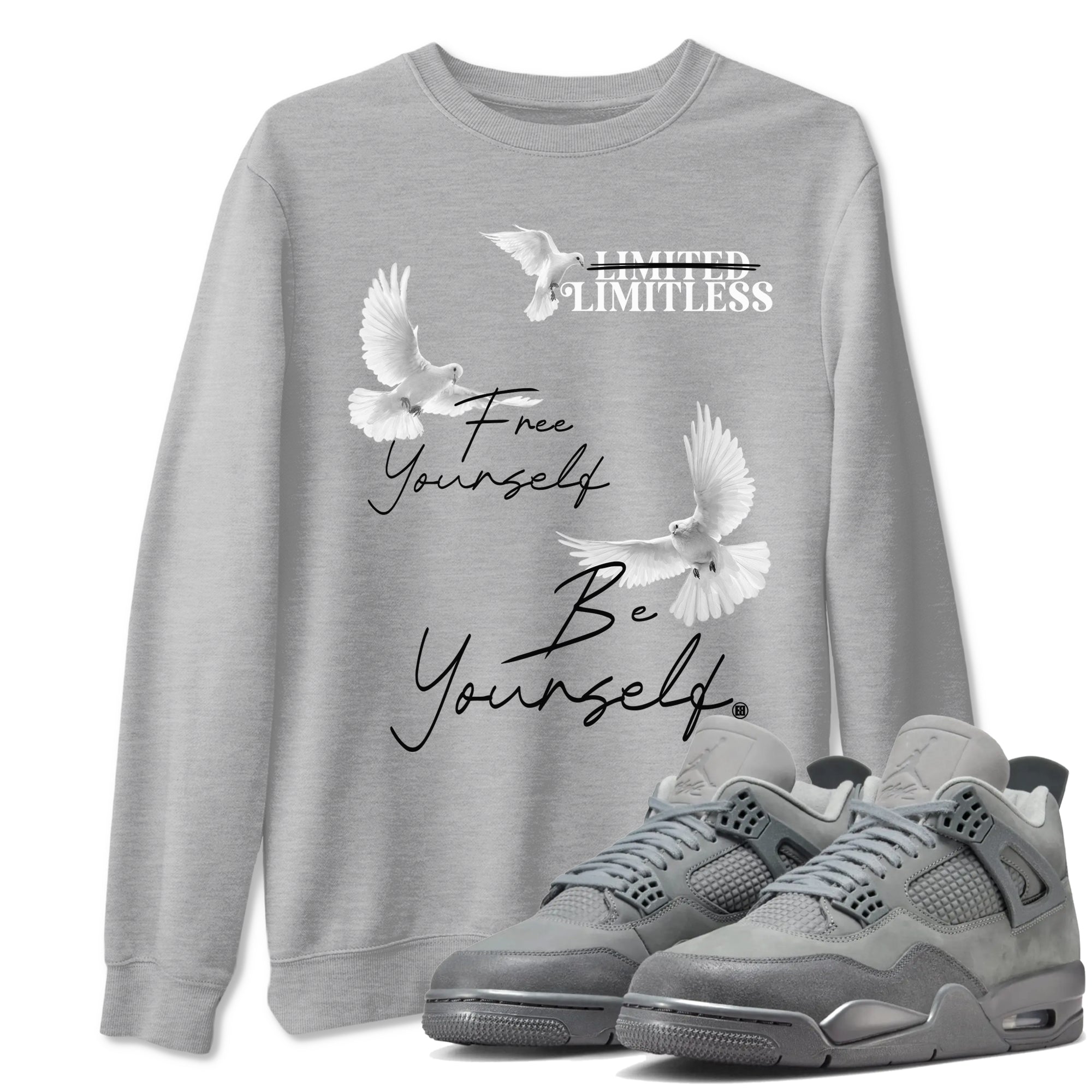 Free Yourself Be Yourself snkmatch Tees - Air Jordan 4 Wet Cement