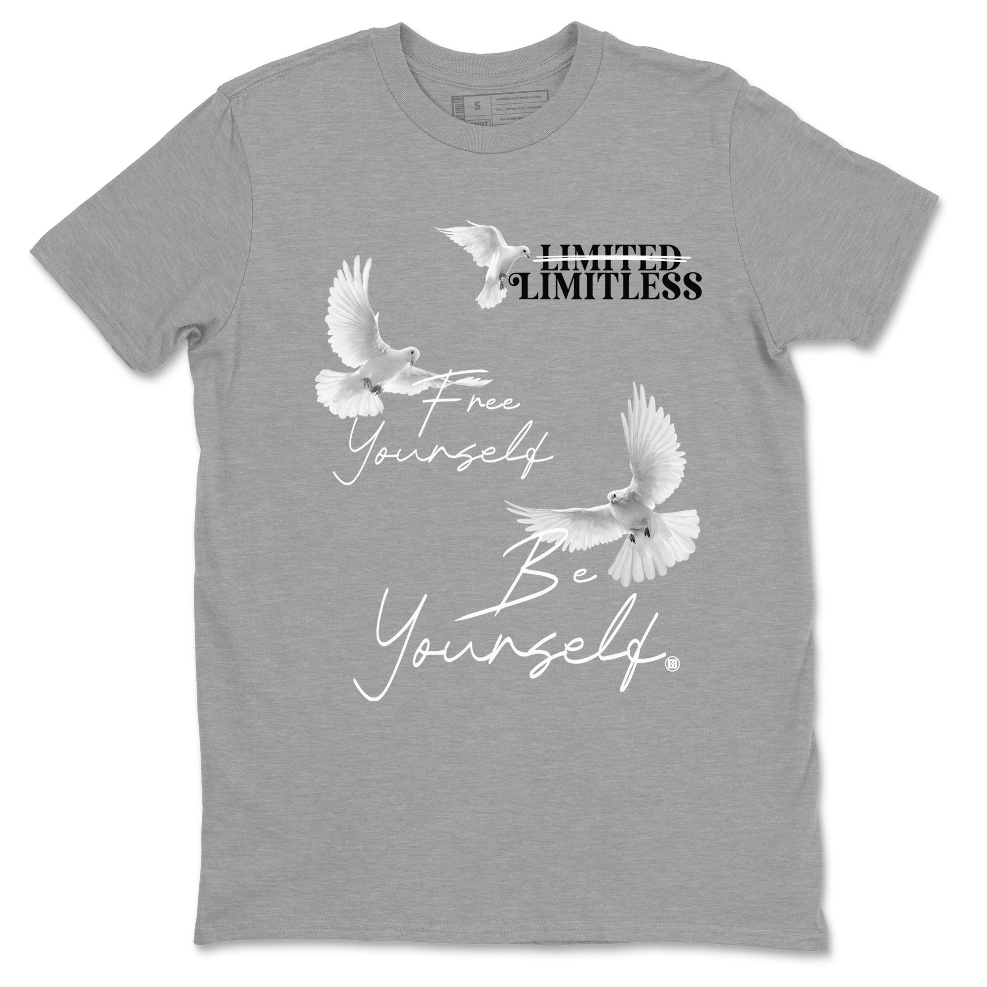 Free Yourself Be Yourself snkmatch Tees - Air Jordan 5 White Black