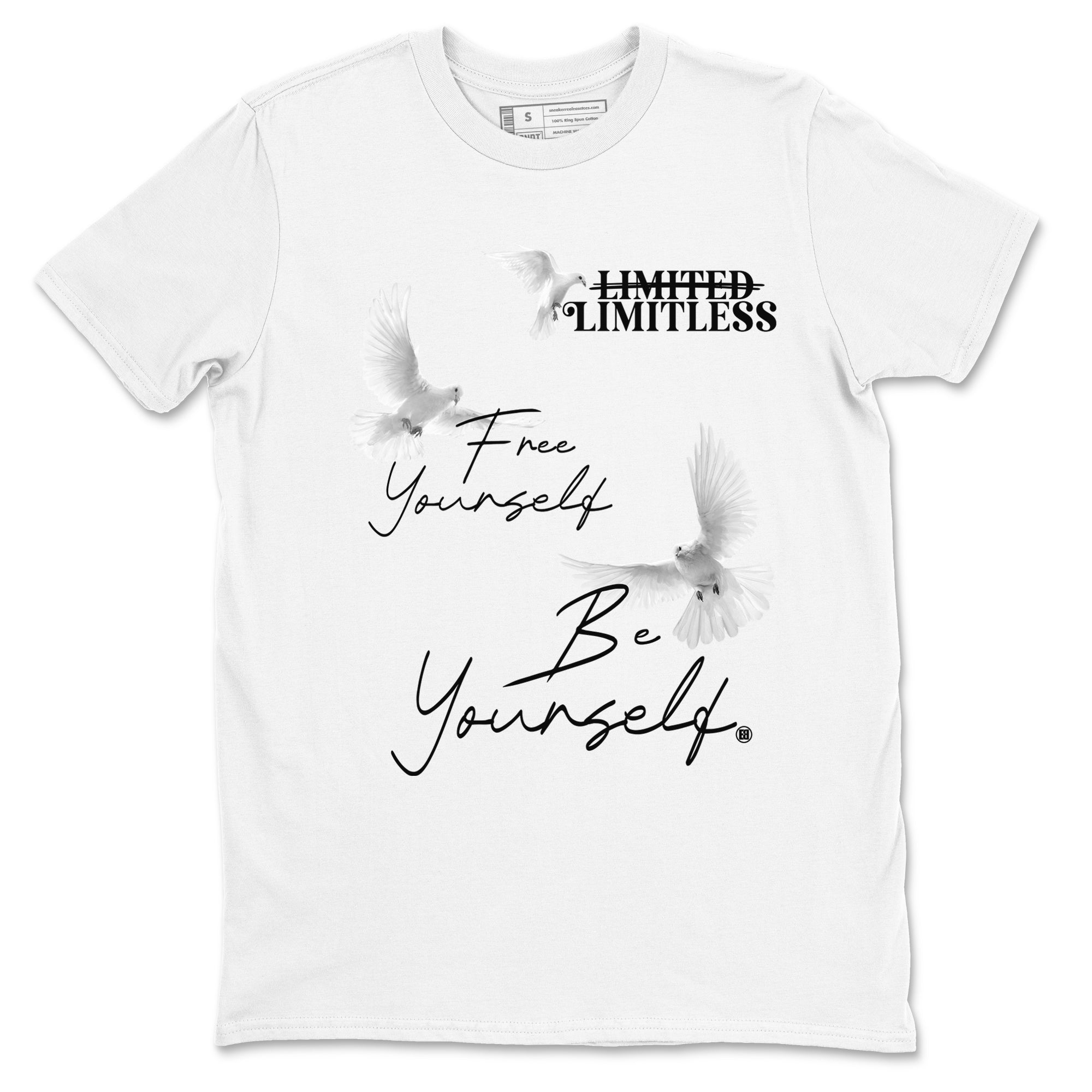 Free Yourself Be Yourself snkmatch Tees - Air Jordan 5 White Black