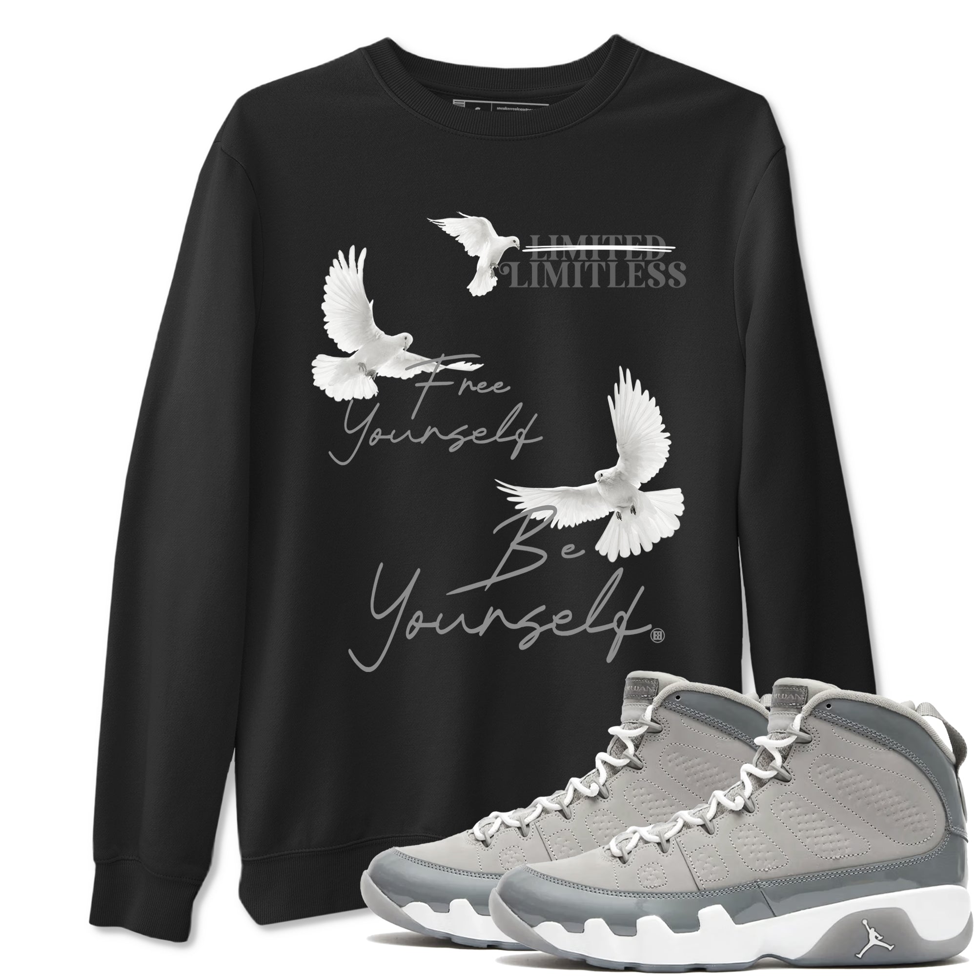 Free Yourself Be Yourself snkmatch Tees - Air Jordan 9 Cool Grey