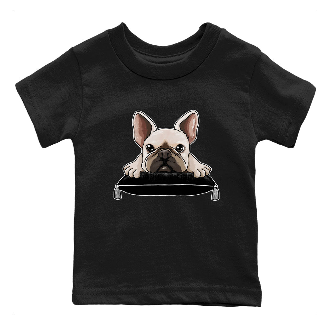 French Bulldog snkmatch Tees Kids - Air Jordan 1 Black White