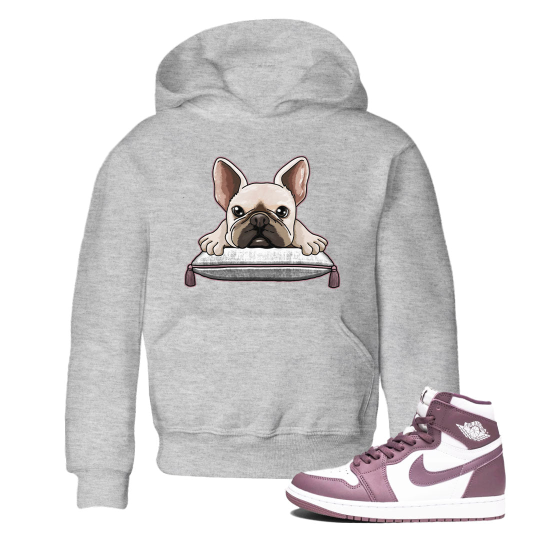 French Bulldog snkmatch Tee Kids - Air Jordan 1 Mauve