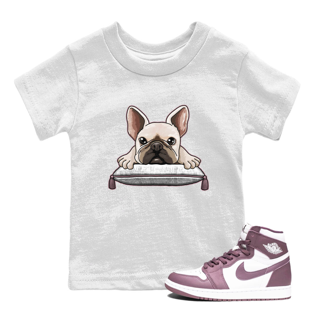 French Bulldog snkmatch Tee Kids - Air Jordan 1 Mauve