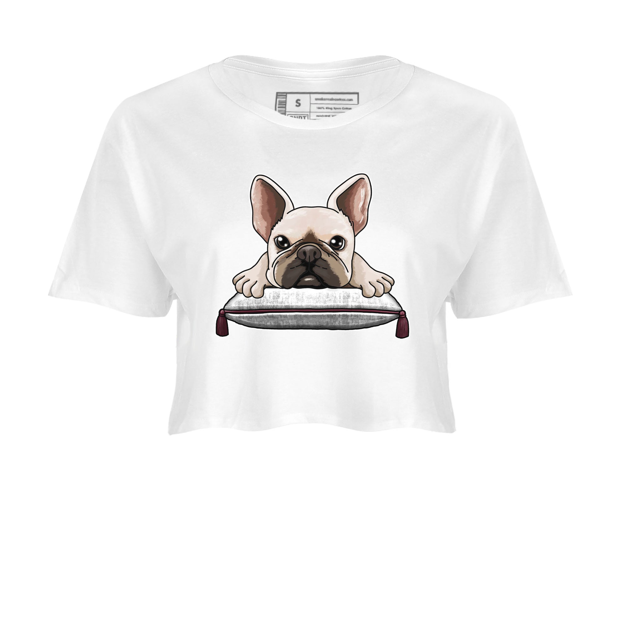 French Bulldog snkmatch Women's Top - Air Jordan 1 Metallic Burgundy