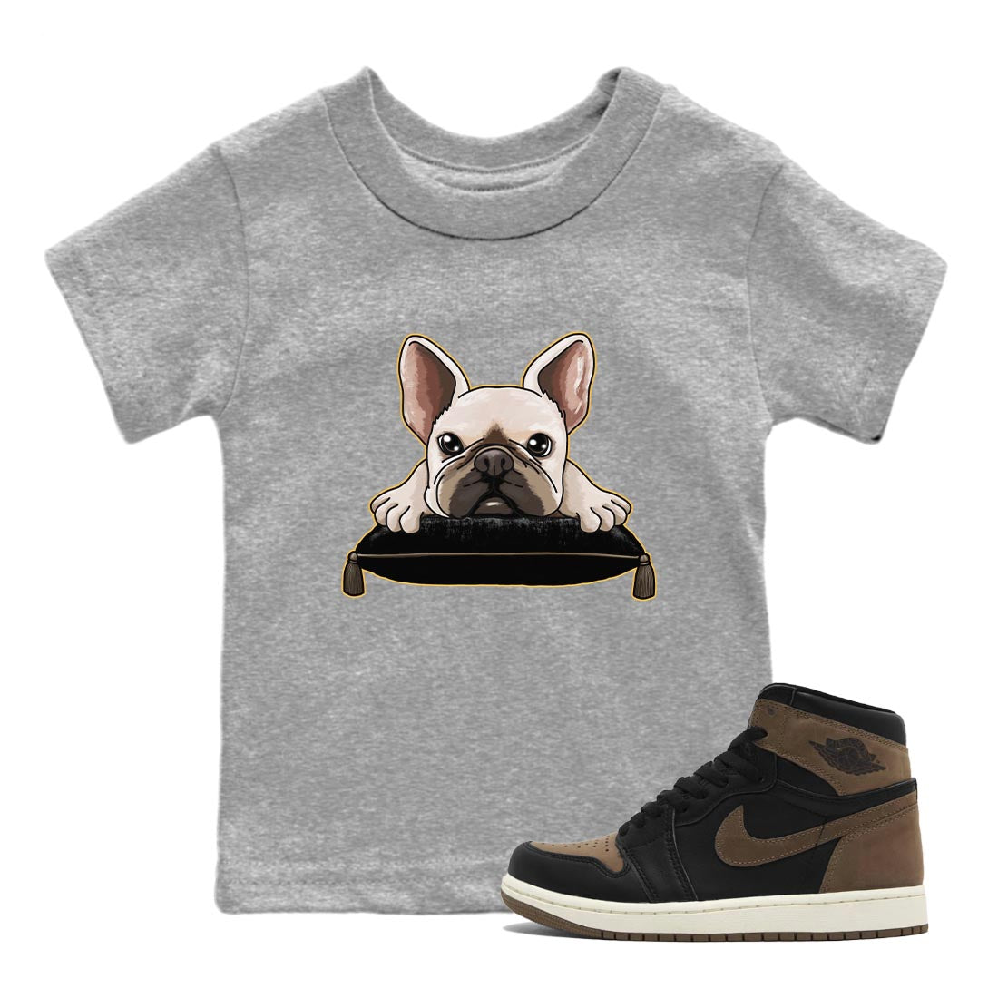 French Bulldog snkmatch Tee Kids - Air Jordan 1 Palomino