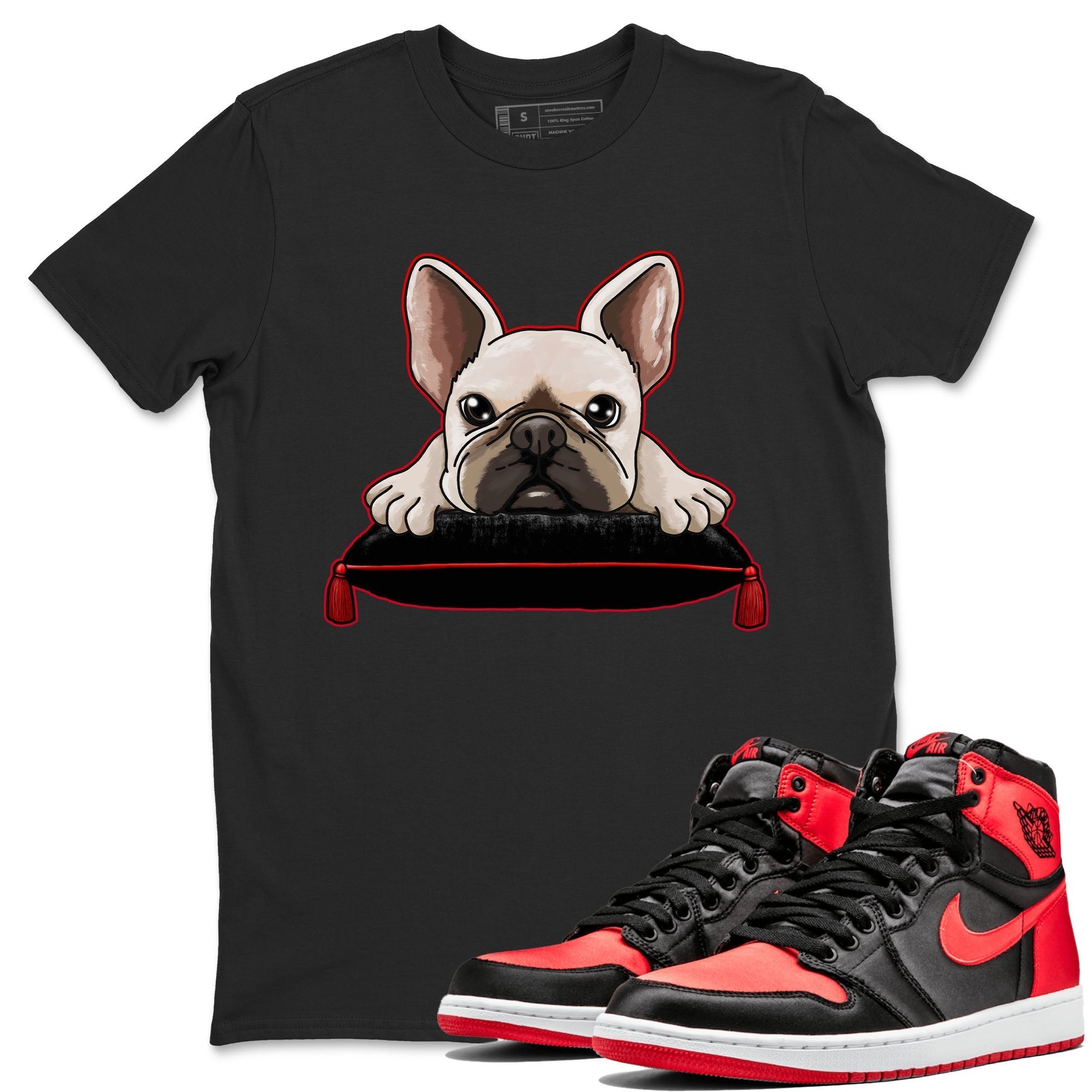 French Bulldog snkmatch Tee - Air Jordan 1 Satin Bred