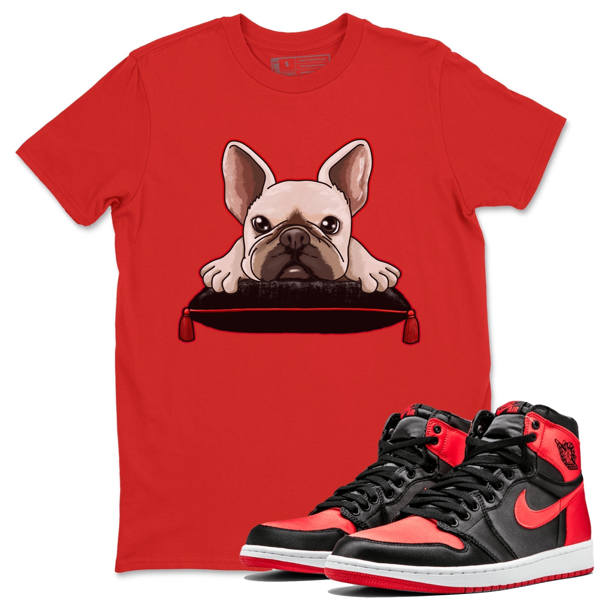 French Bulldog snkmatch Tee - Air Jordan 1 Satin Bred
