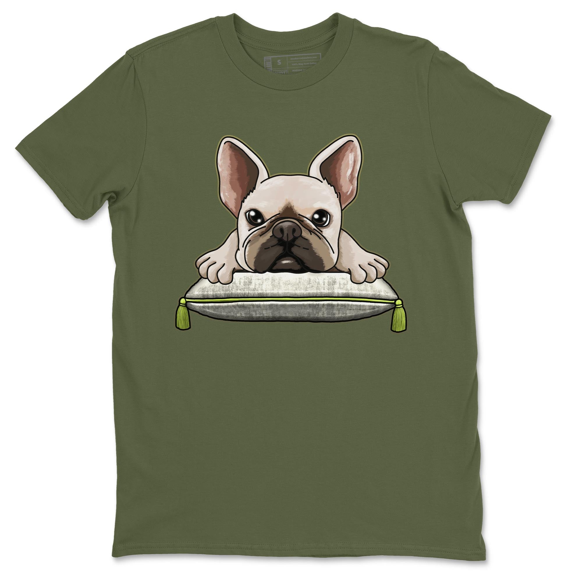French Bulldog snkmatch Tee - Air Jordan 1 Travis Scott Golf Olive