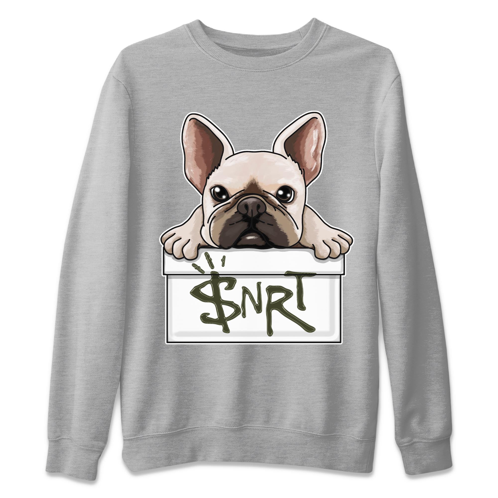 French Bulldog Unisex Tops - Air Jordan 1 Travis Scott Olive