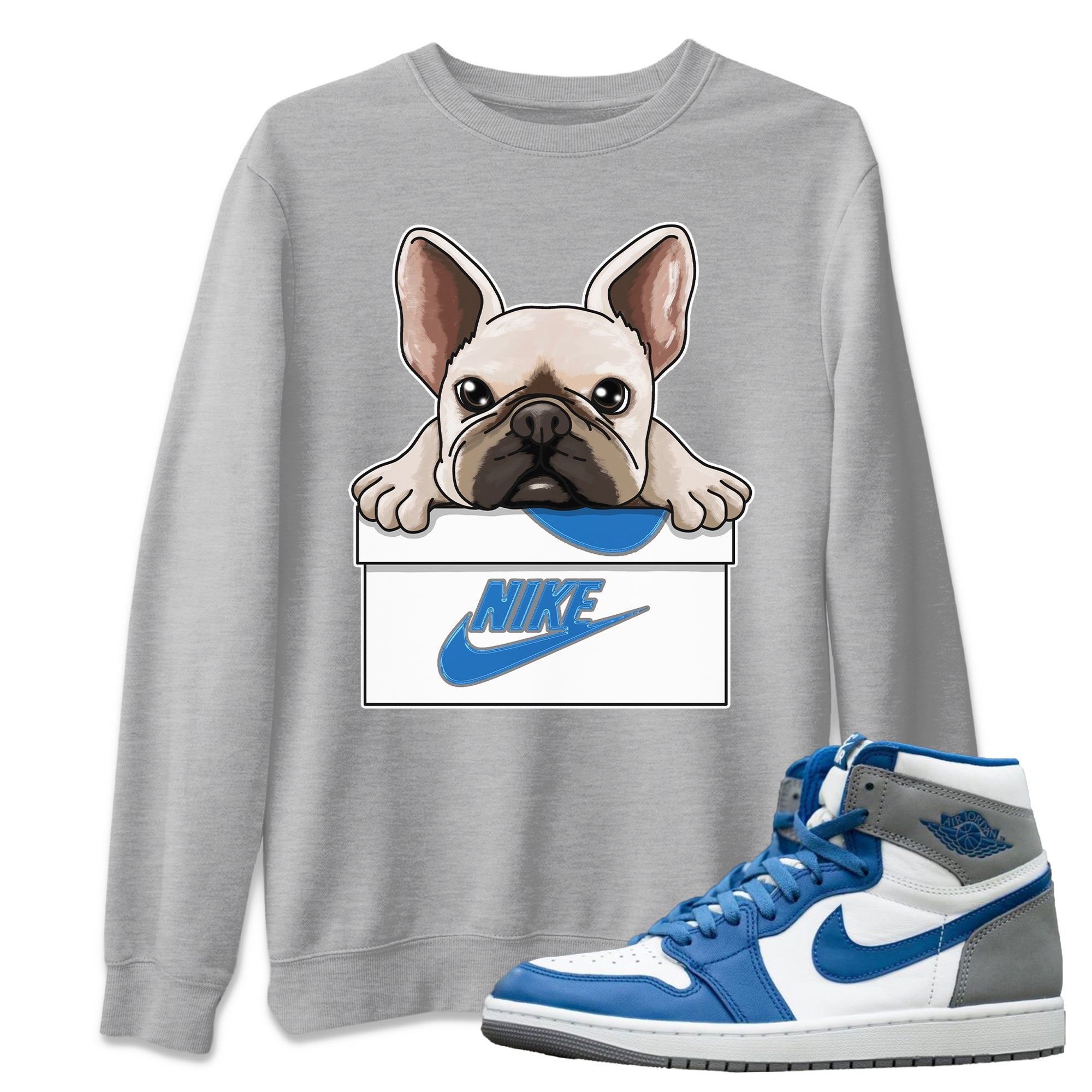 French Bulldog Unisex Tops - Air Jordan 1 True Blue