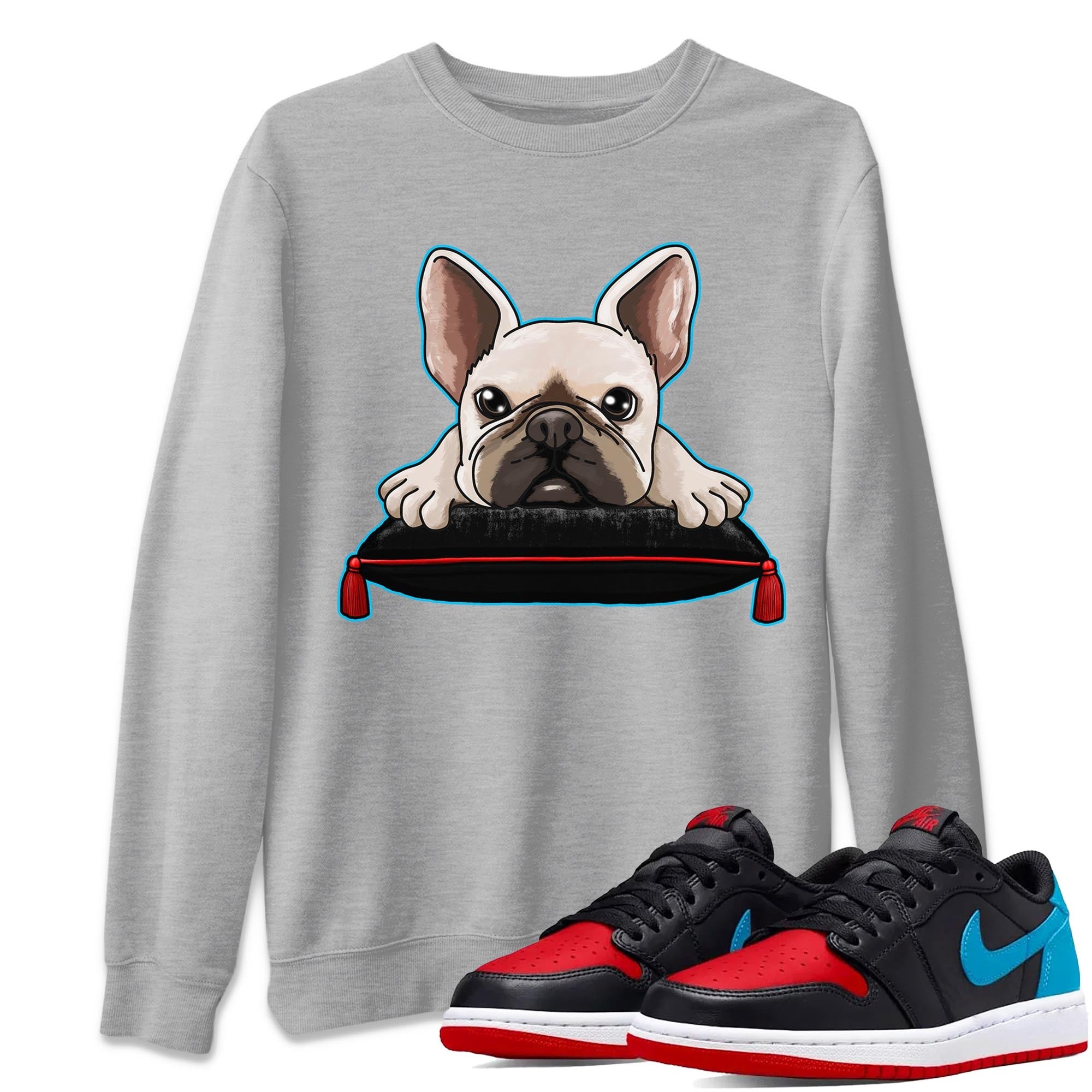 French Bulldog snkmatch Tee - Air Jordan 1 UNC to Chicago