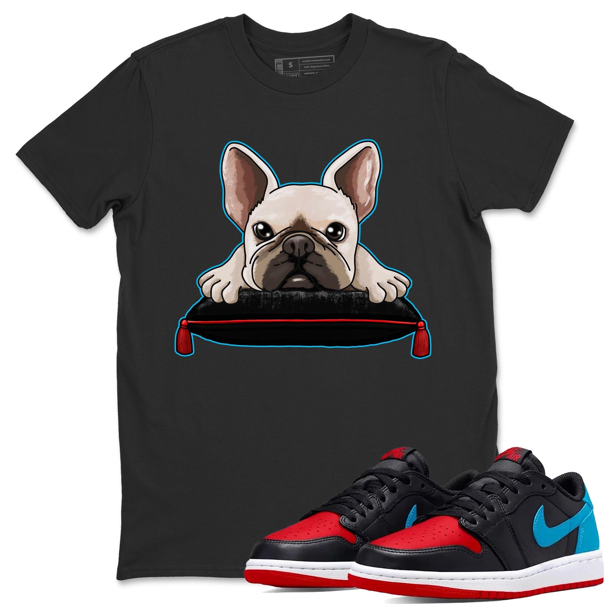 French Bulldog snkmatch Tee - Air Jordan 1 UNC to Chicago