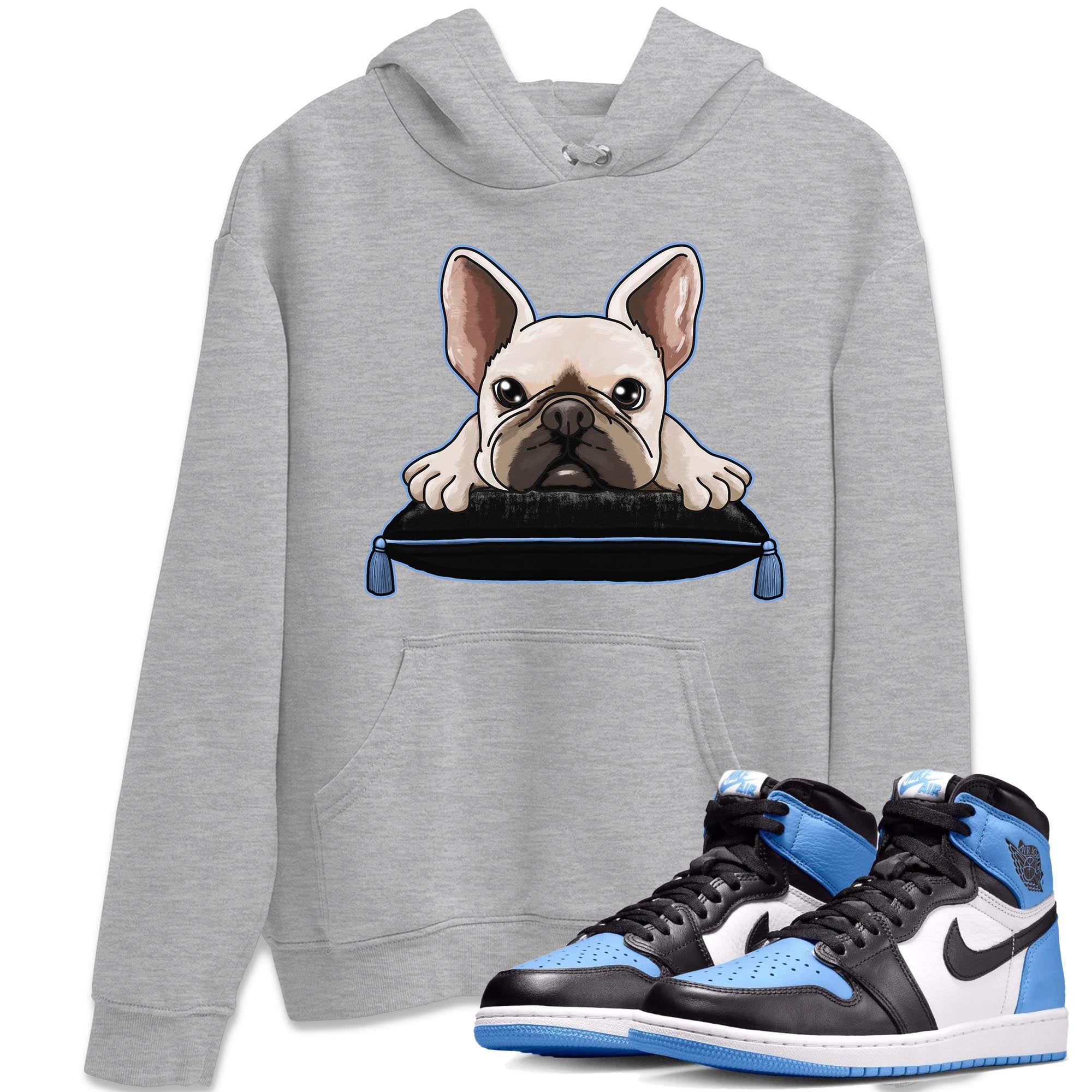French Bulldog snkmatch Tee - Air Jordan 1 UNC Toe