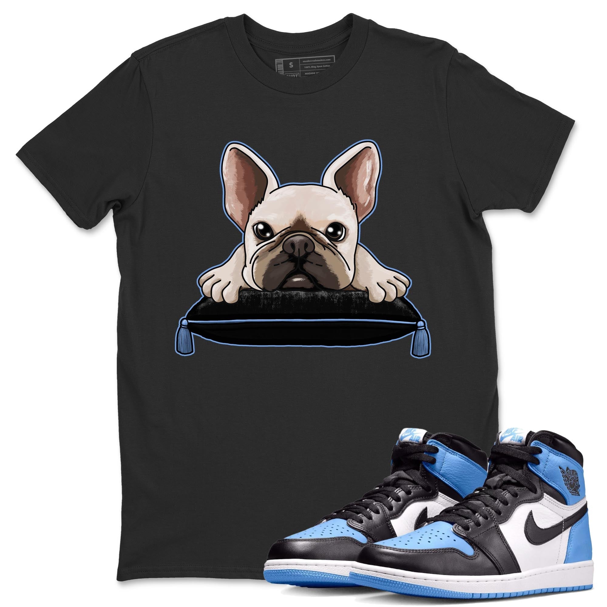 French Bulldog snkmatch Tee - Air Jordan 1 UNC Toe