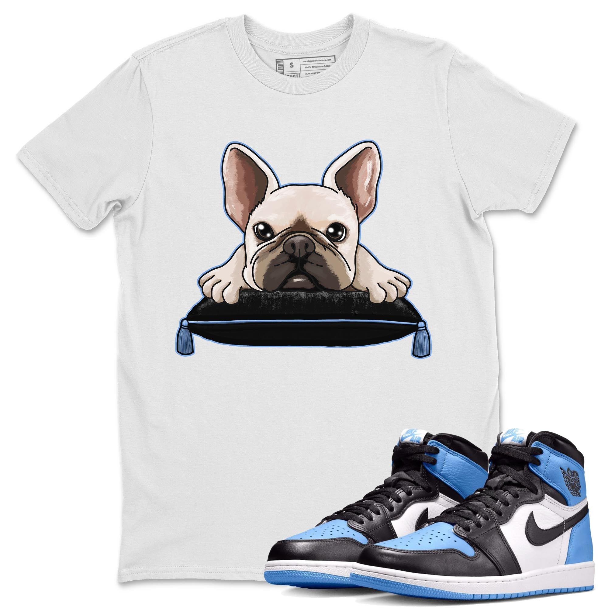 French Bulldog snkmatch Tee - Air Jordan 1 UNC Toe
