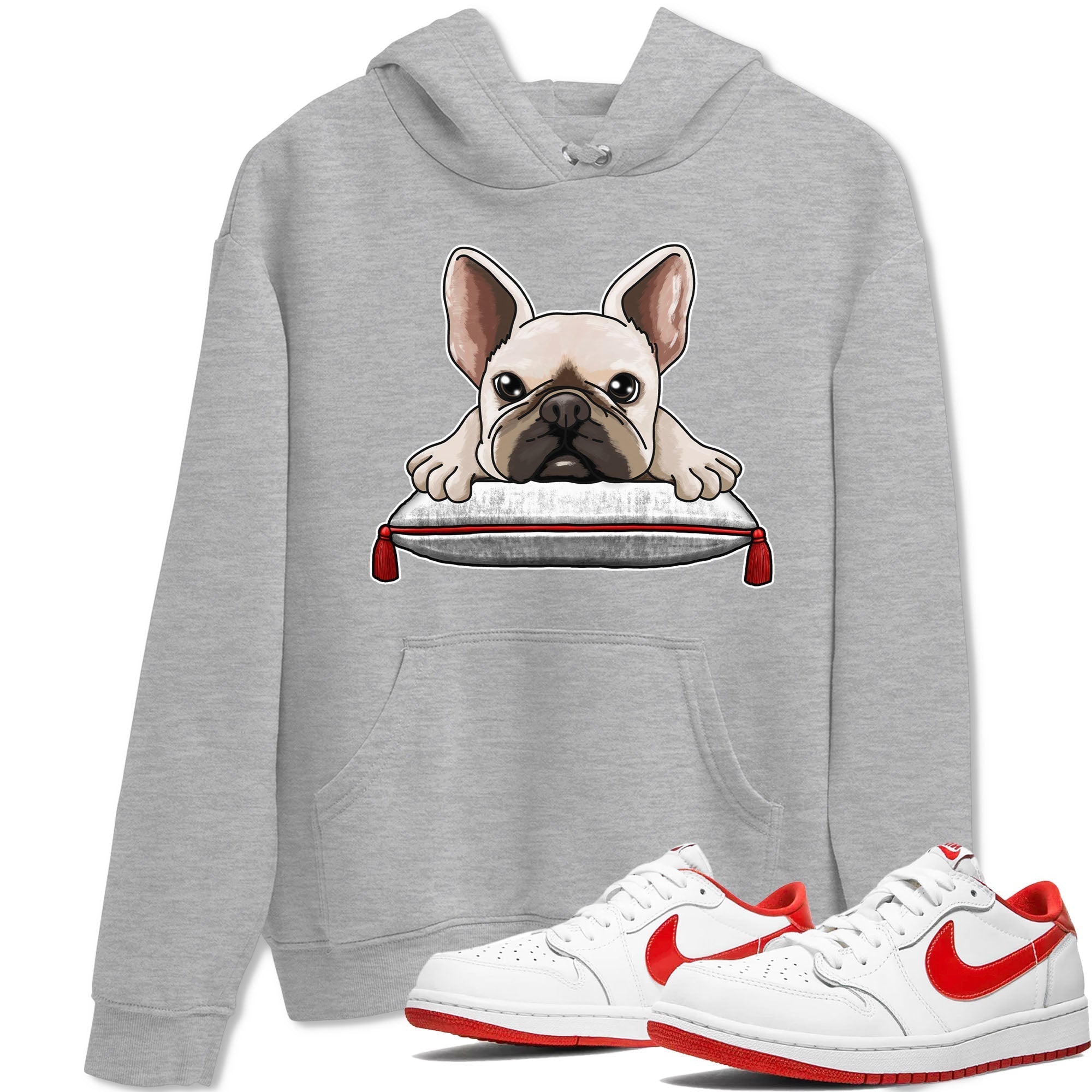 French Bulldog snkmatch Tee - Air Jordan 1 University Red