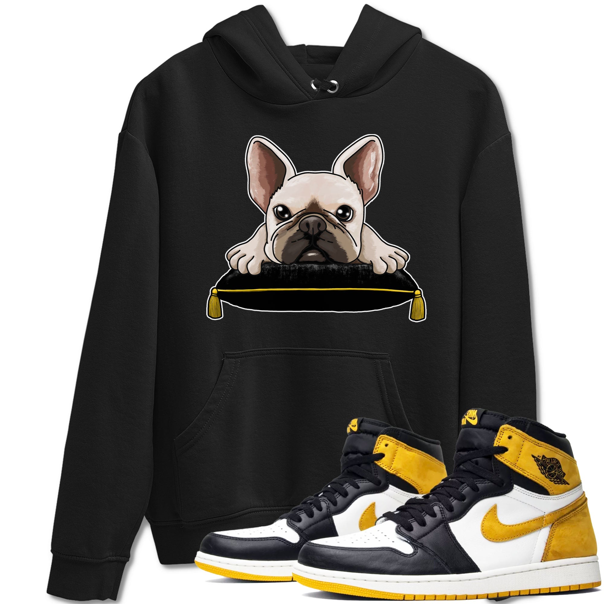 French Bulldog snkmatch Tees - Air Jordan 1 Yellow Ochre