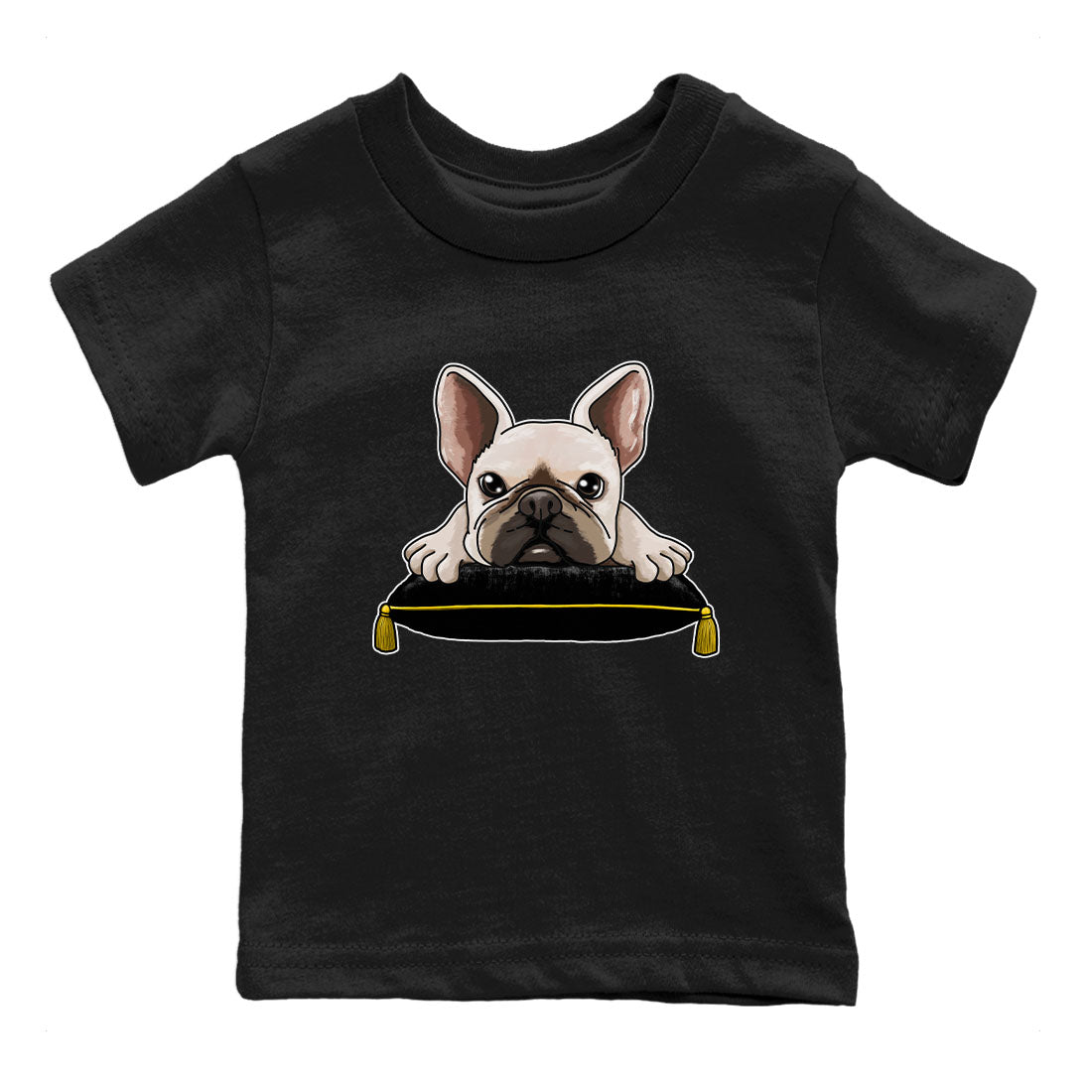 French Bulldog snkmatch Tees Kids - Air Jordan 1 Yellow Ochre