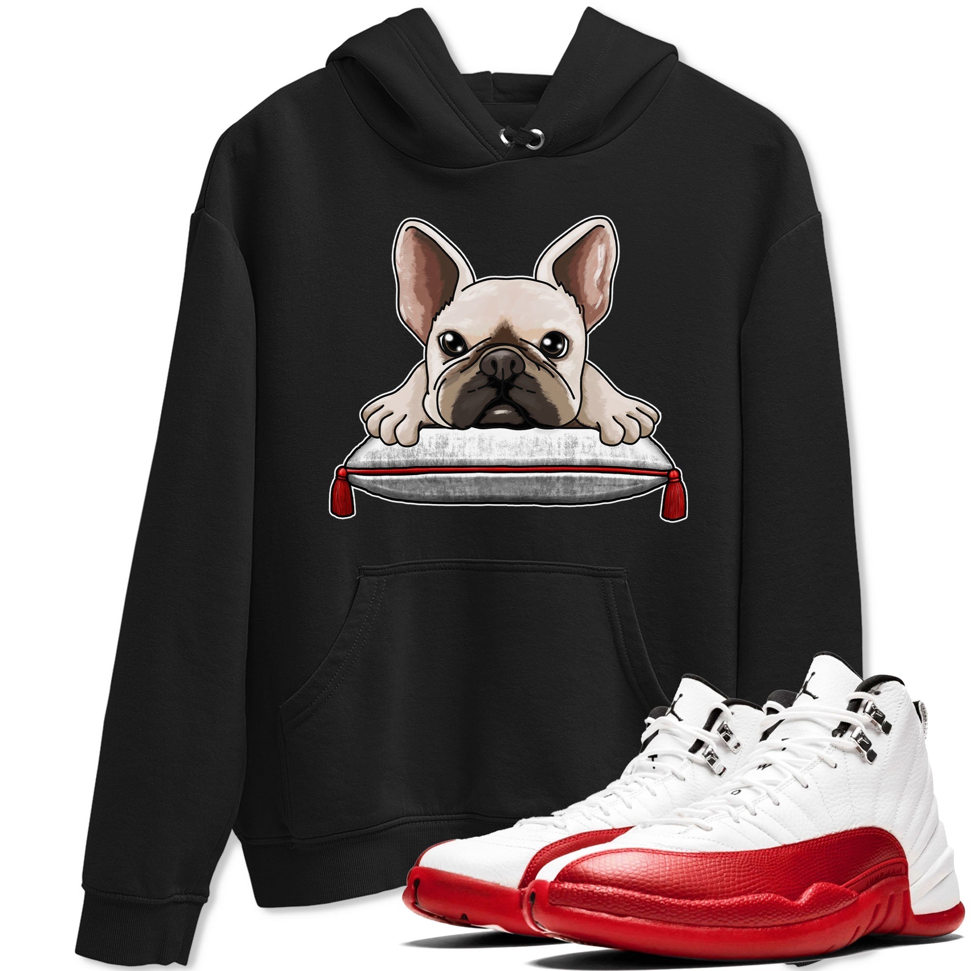 French Bulldog snkmatch Tee - Air Jordan 12 Cherry