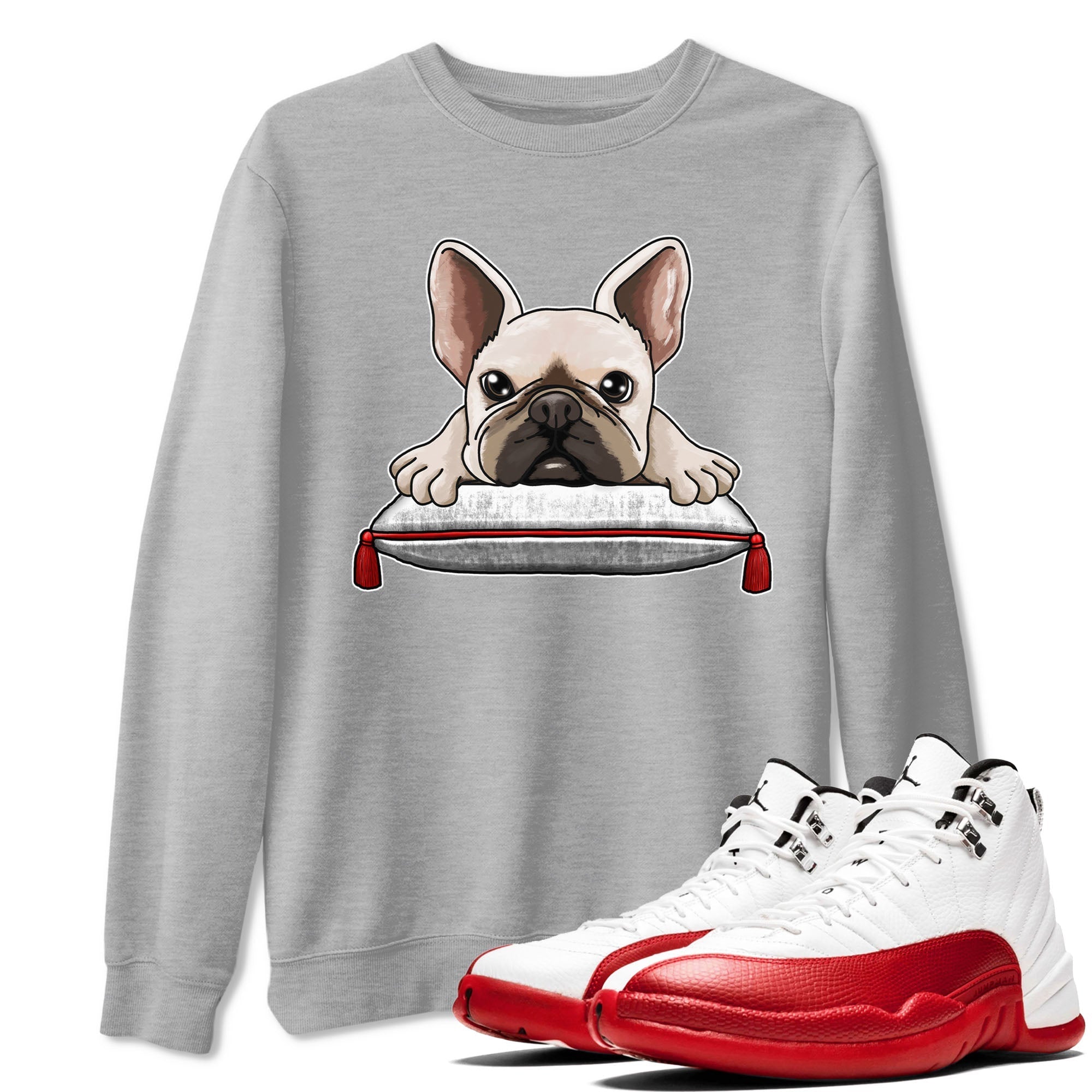 French Bulldog snkmatch Tee - Air Jordan 12 Cherry