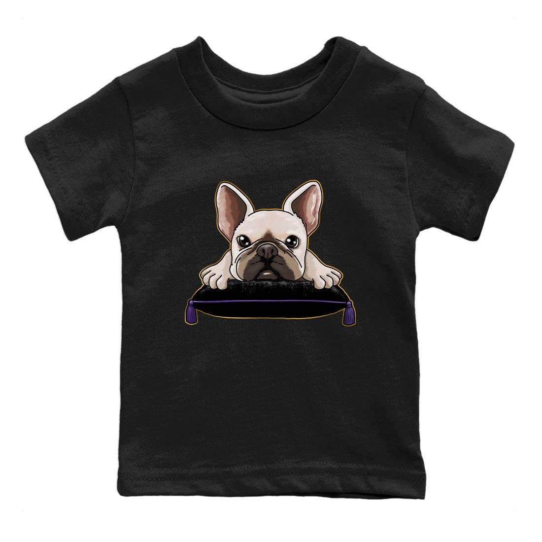 French bulldog snkmatch Tee Kids - Air Jordan 12 Field Purple
