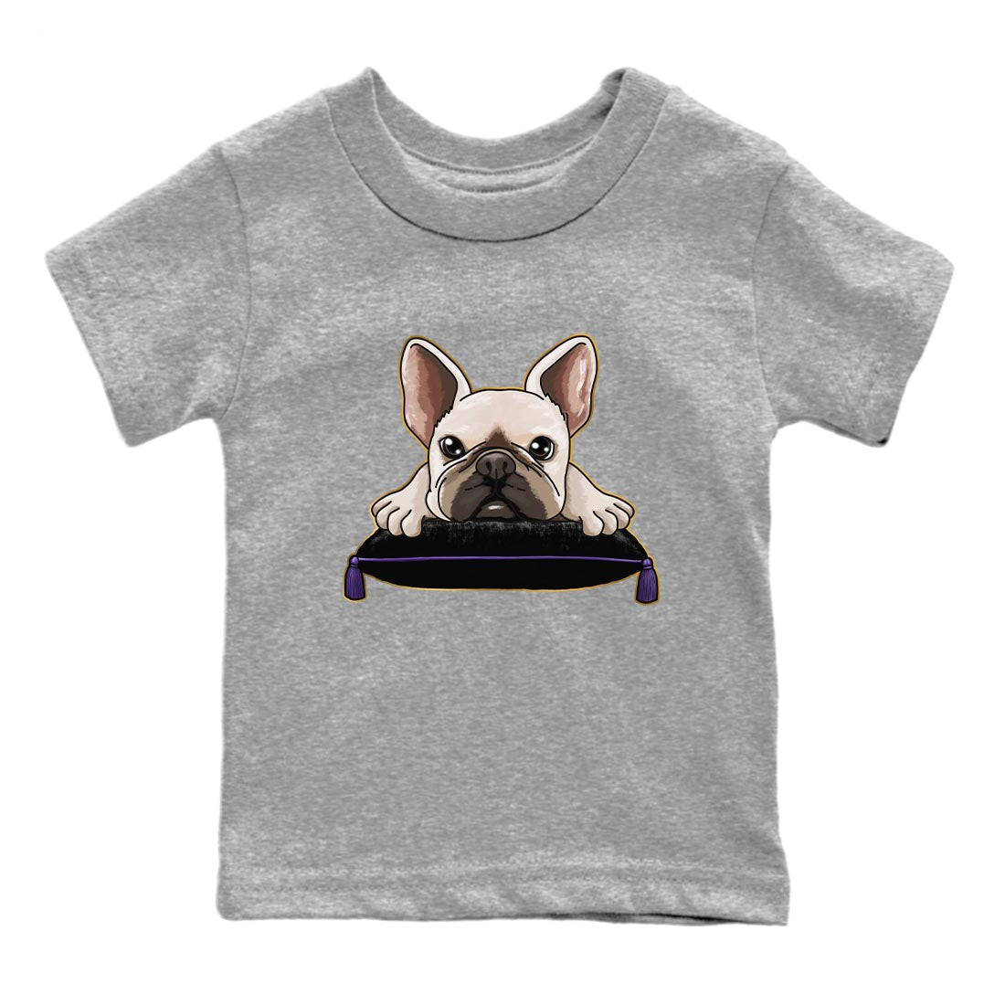 French bulldog snkmatch Tee Kids - Air Jordan 12 Field Purple