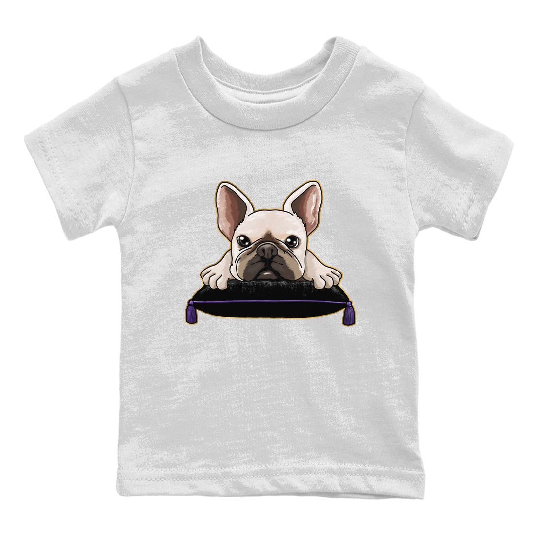 French bulldog snkmatch Tee Kids - Air Jordan 12 Field Purple