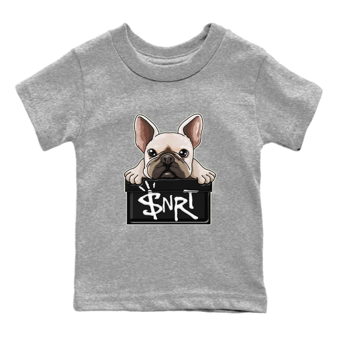 French Bulldog Kids Tops - Air Jordan 13 Black Flint