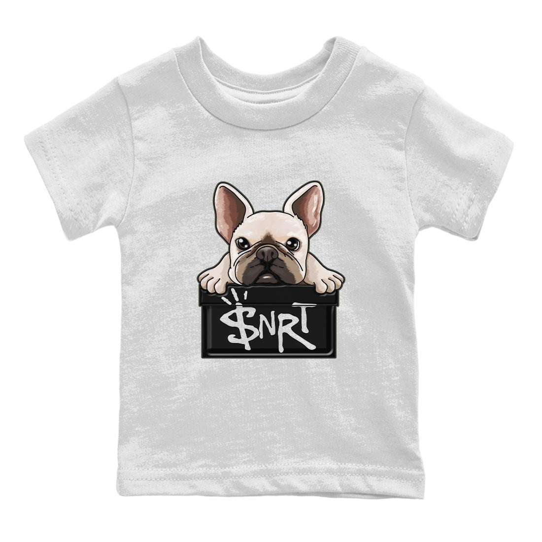 French Bulldog Kids Tops - Air Jordan 13 Black Flint