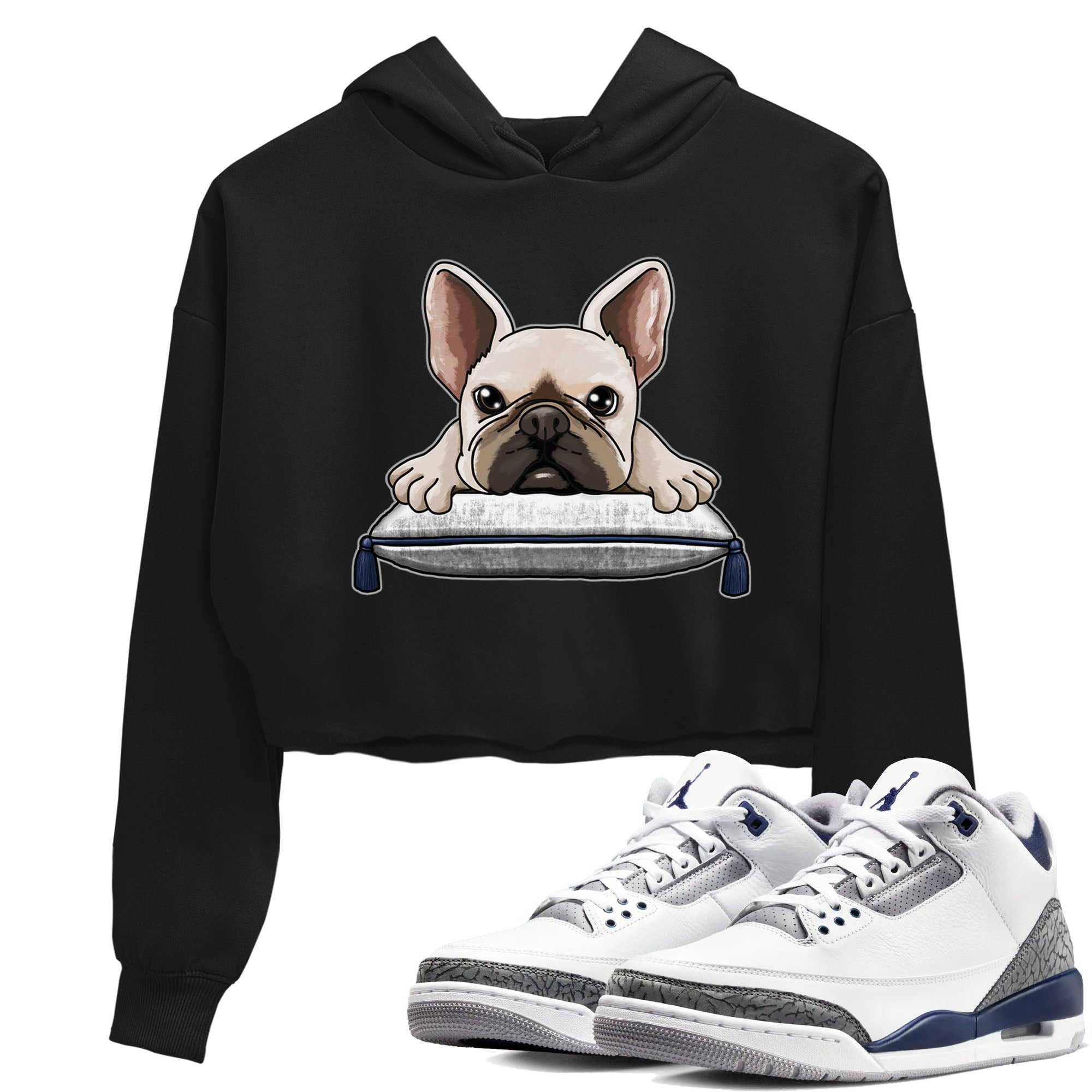 French Bulldog snkmatch Women's Top - Air Jordan 3 Midnight Navy 2023