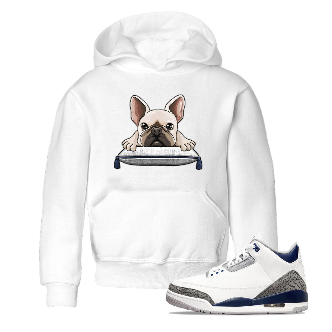 French Bulldog snkmatch Tees Kids - Air Jordan 3 Midnight Navy 2023