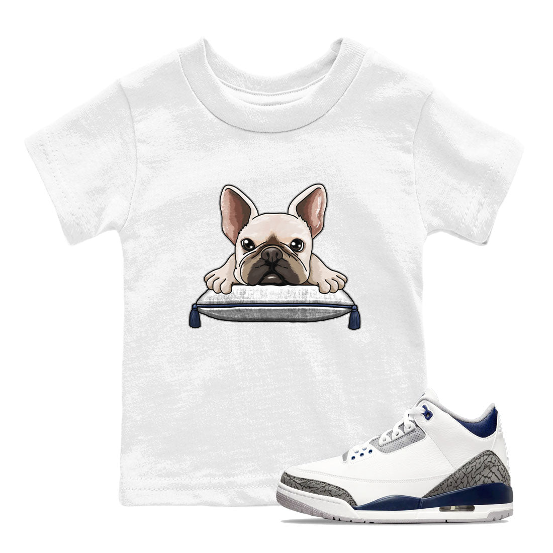 French Bulldog snkmatch Tees Kids - Air Jordan 3 Midnight Navy 2023