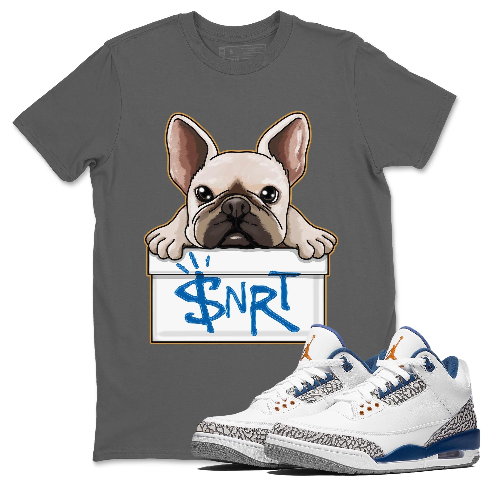 French Bulldog Unisex Tops - Air Jordan 3 Wizards