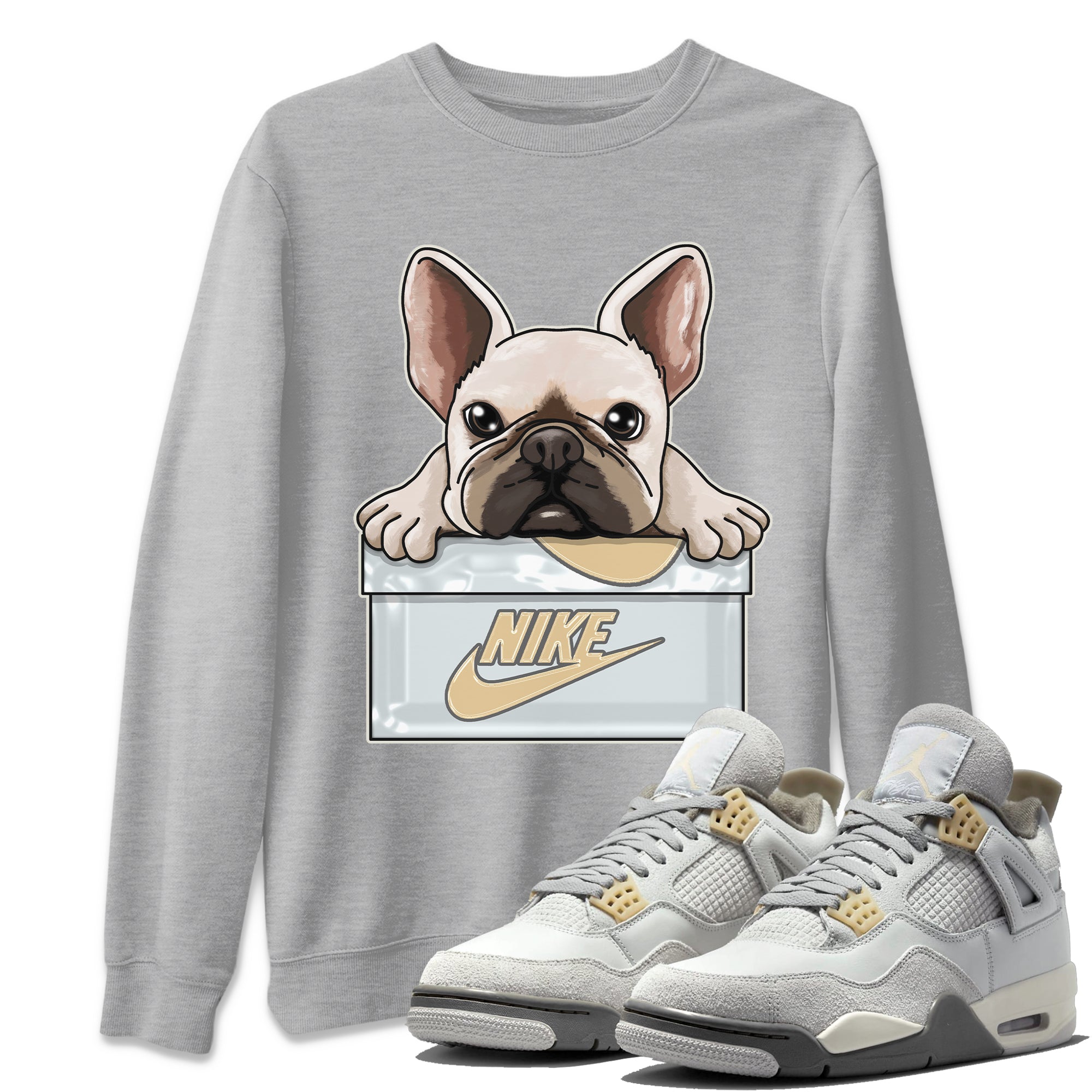 French Bulldog Unisex Tops - Air Jordan 4 Craft