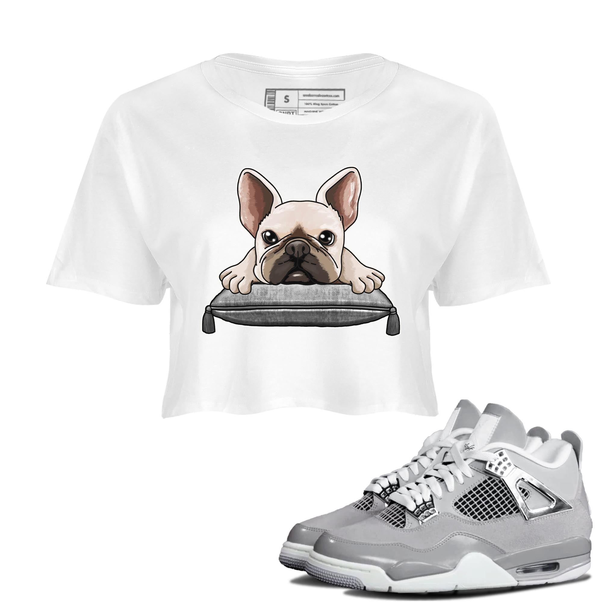 French Bulldog snkmatch Women's Top - Air Jordan 4 Frozen Moments