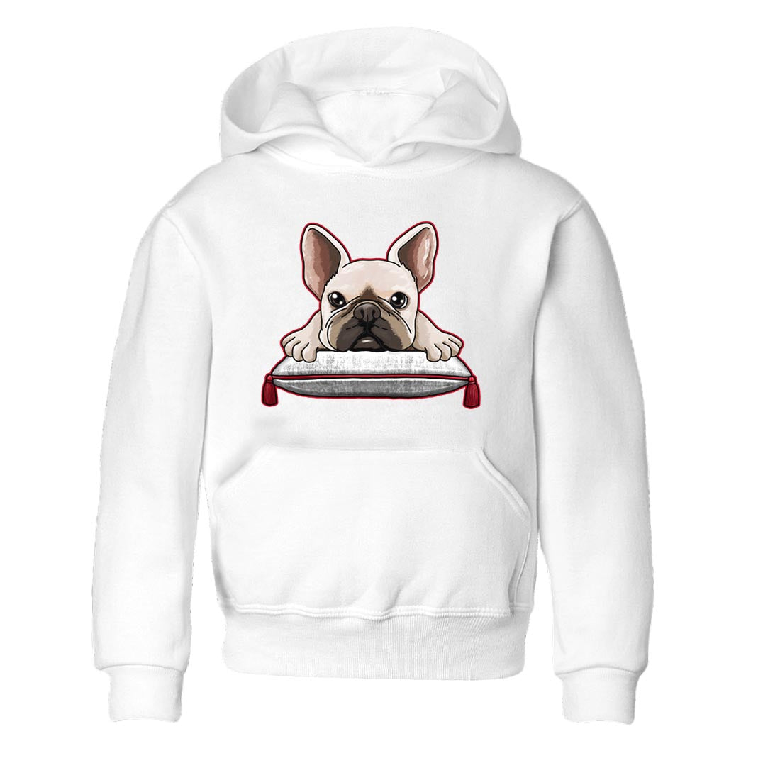 French bulldog snkmatch Tee Kids - Air Jordan 4 Red Cement