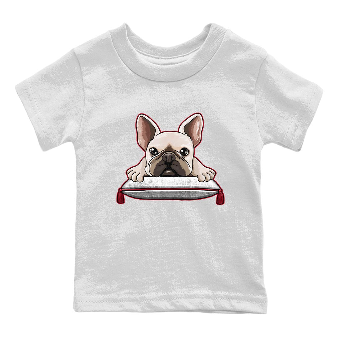 French bulldog snkmatch Tee Kids - Air Jordan 4 Red Cement
