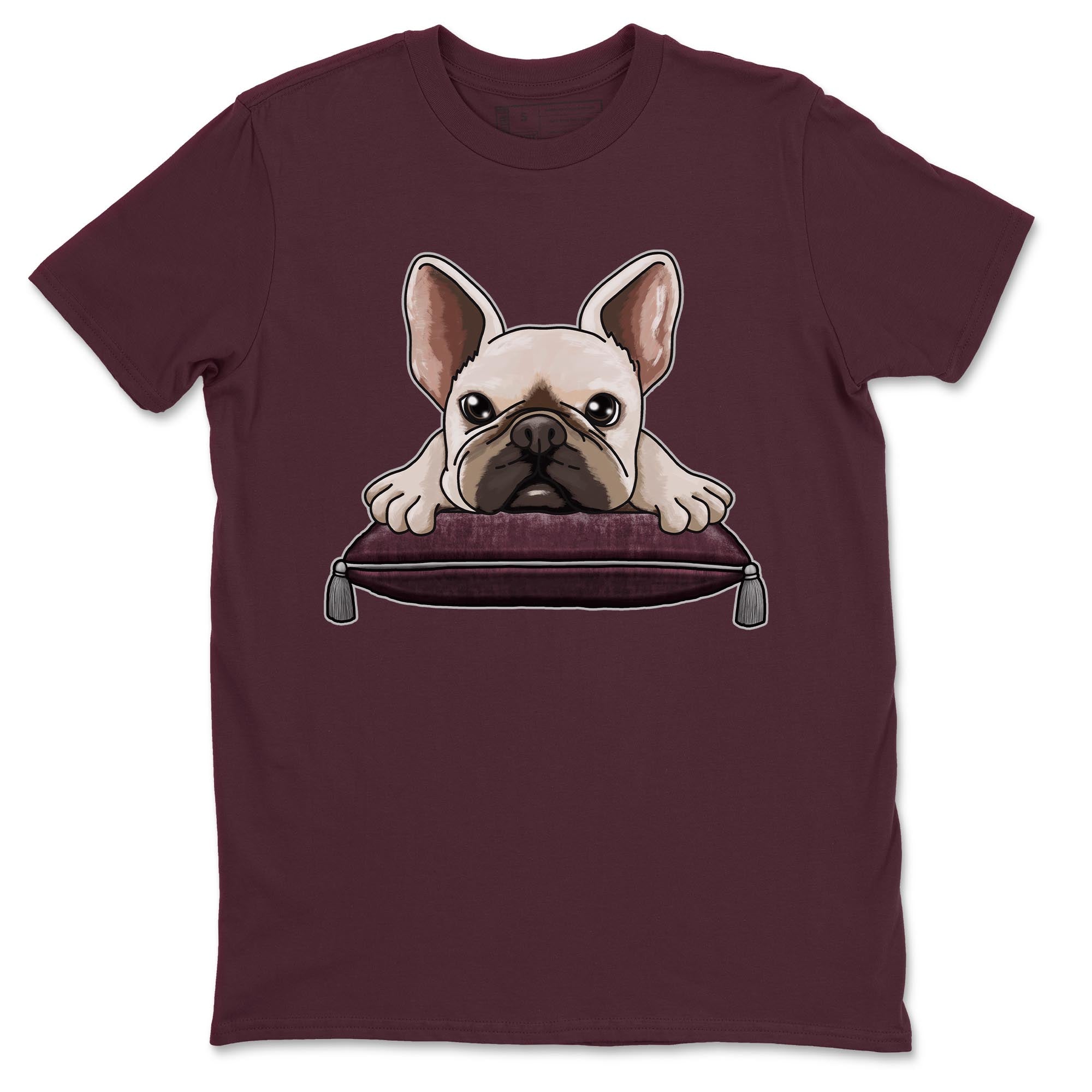 French Bulldog snkmatch Tee - Air Jordan 5 Burgundy