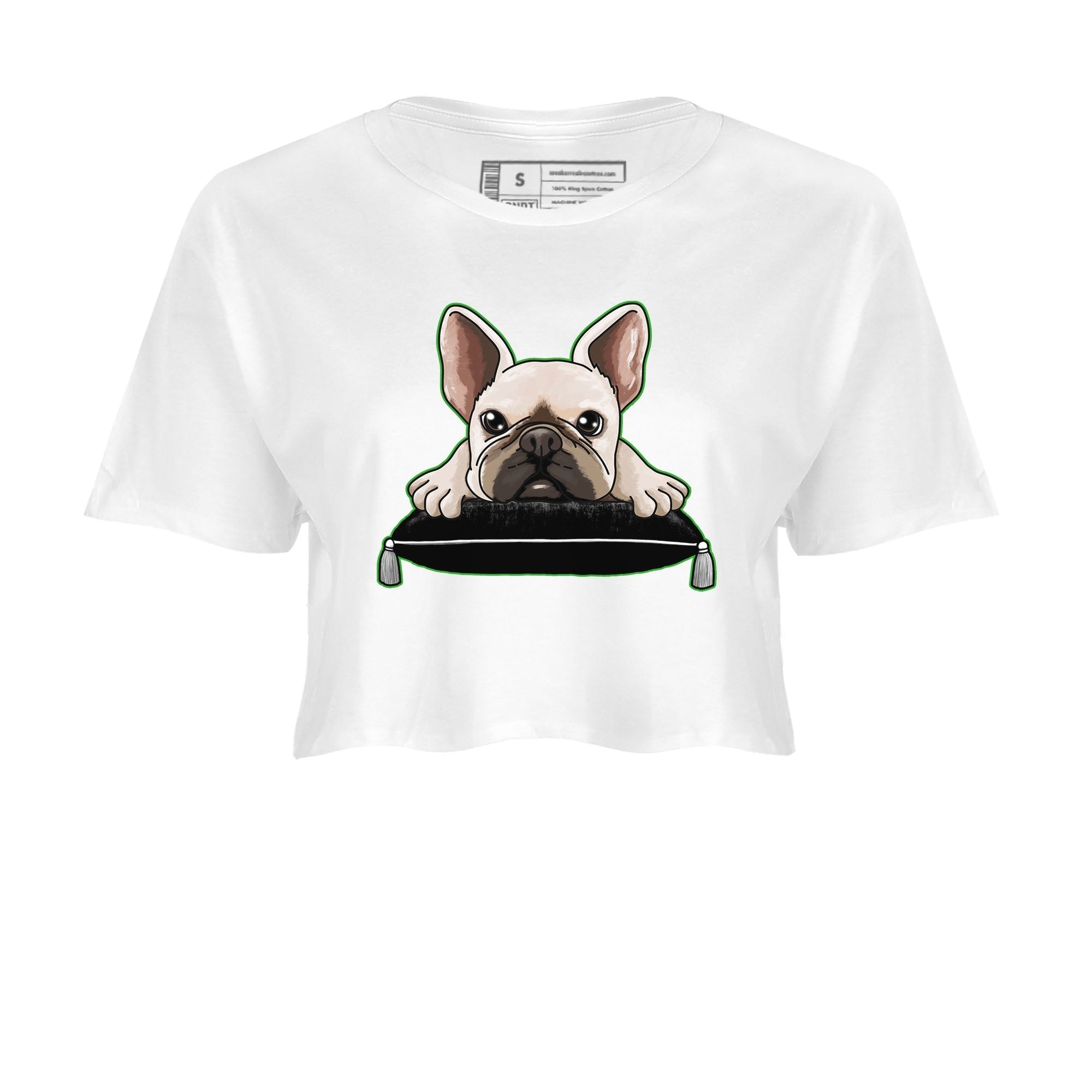 French Bulldog snkmatch Women's Top - Air Jordan 5 Lucky Green