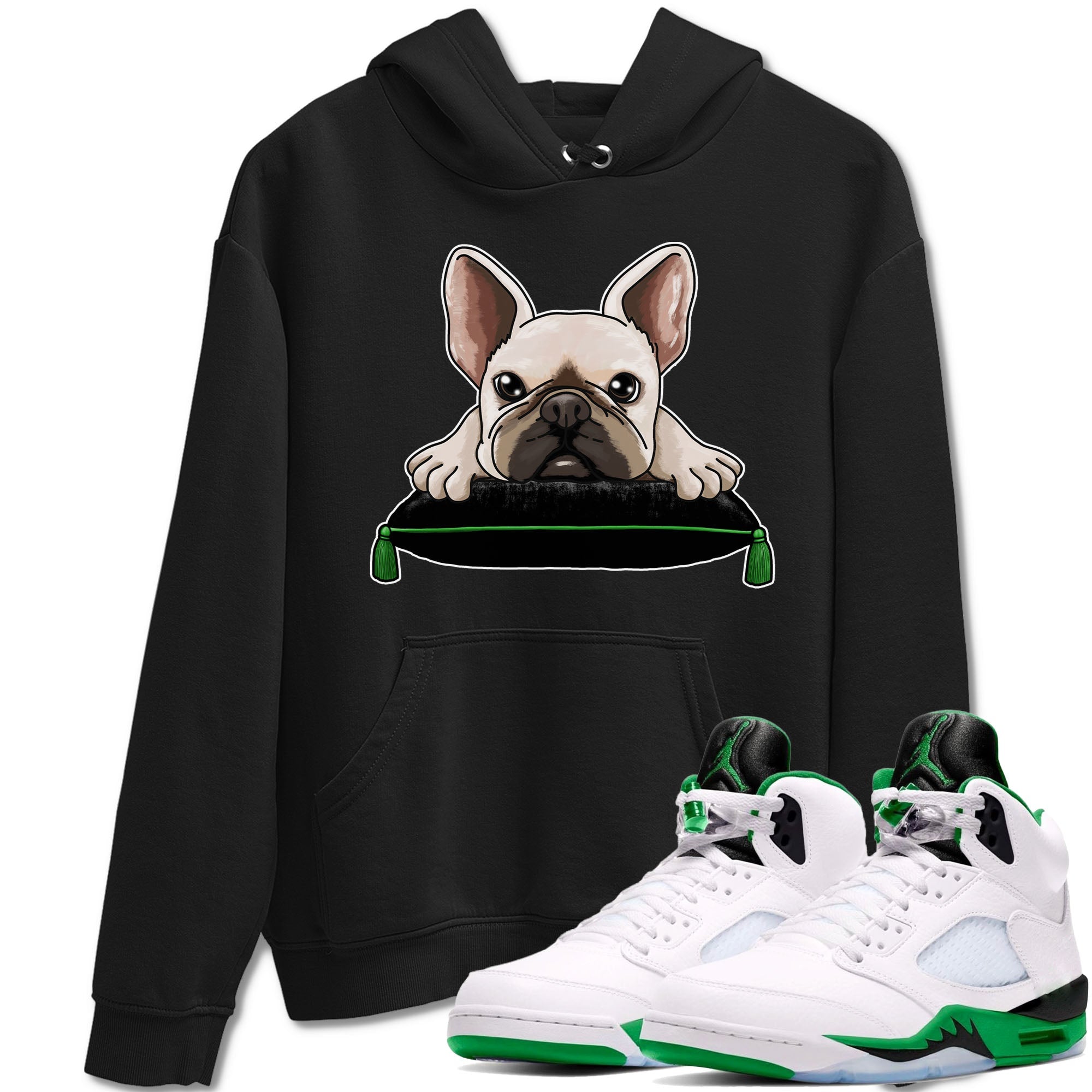 French Bulldog snkmatch Tees - Air Jordan 5 Lucky Green