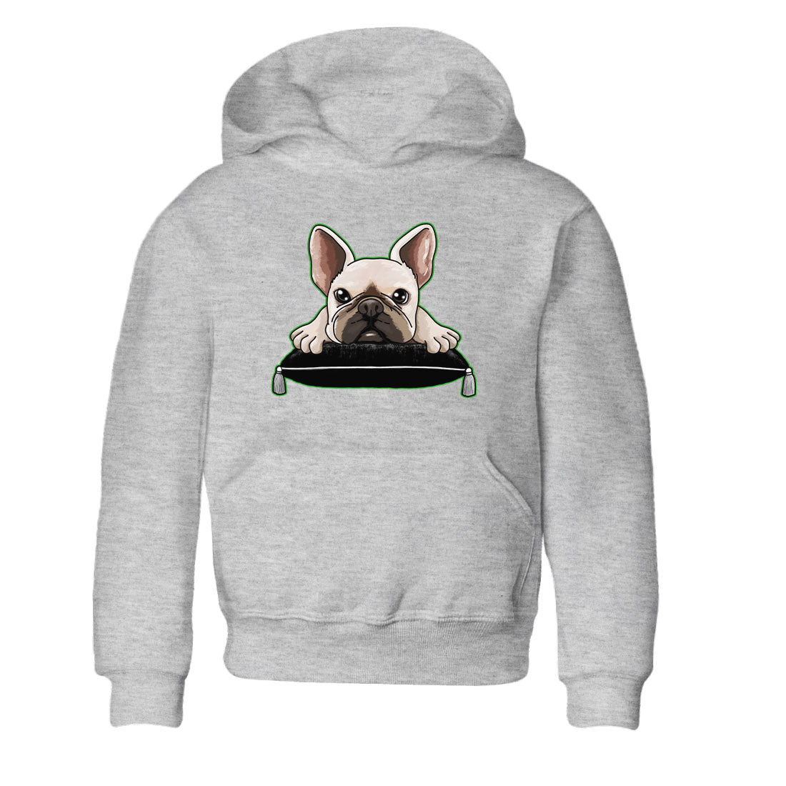 French Bulldog snkmatch Tees Kids - Air Jordan 5 Lucky Green
