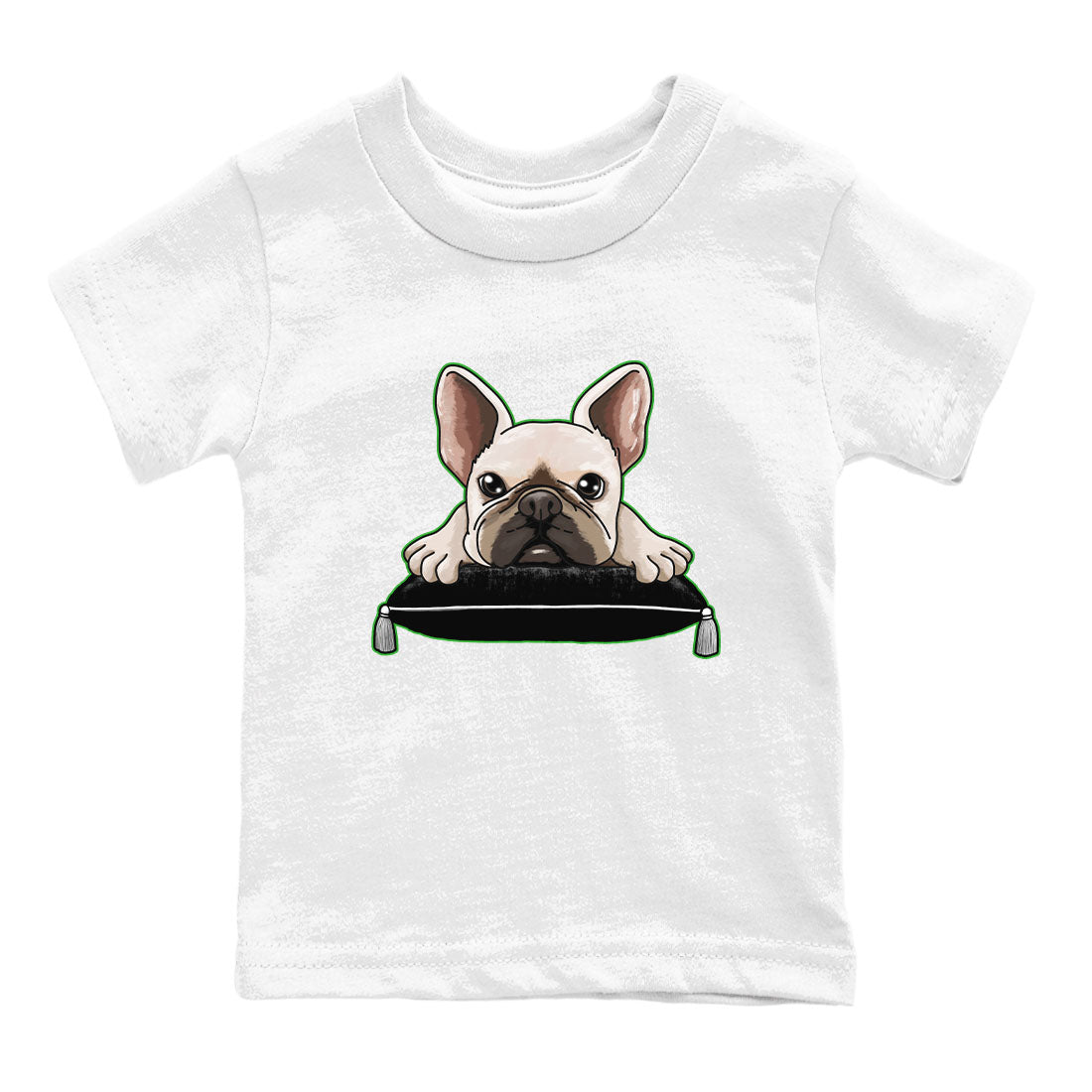French Bulldog snkmatch Tees Kids - Air Jordan 5 Lucky Green