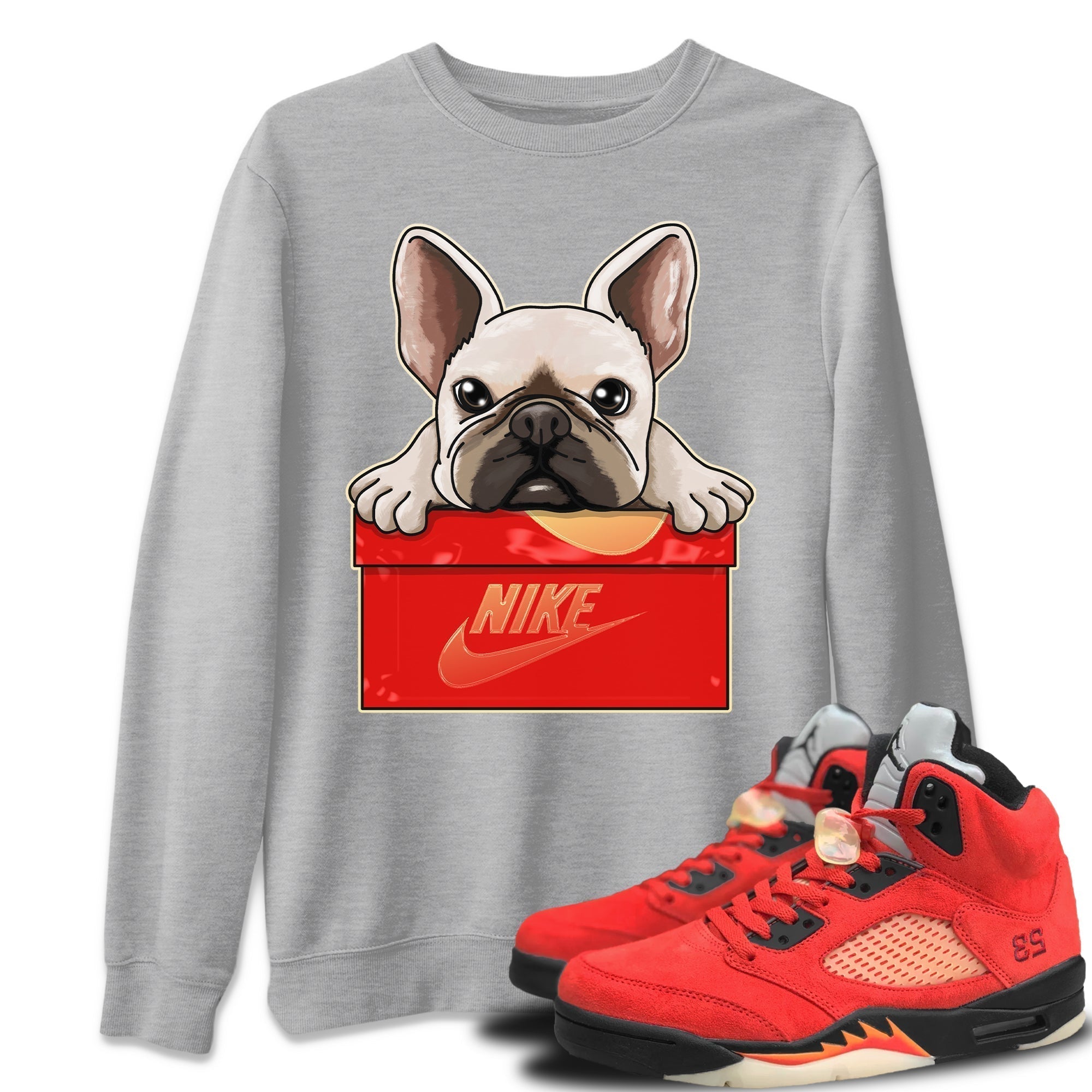 French Bulldog Unisex Tops - Air Jordan 5 Mars For Her