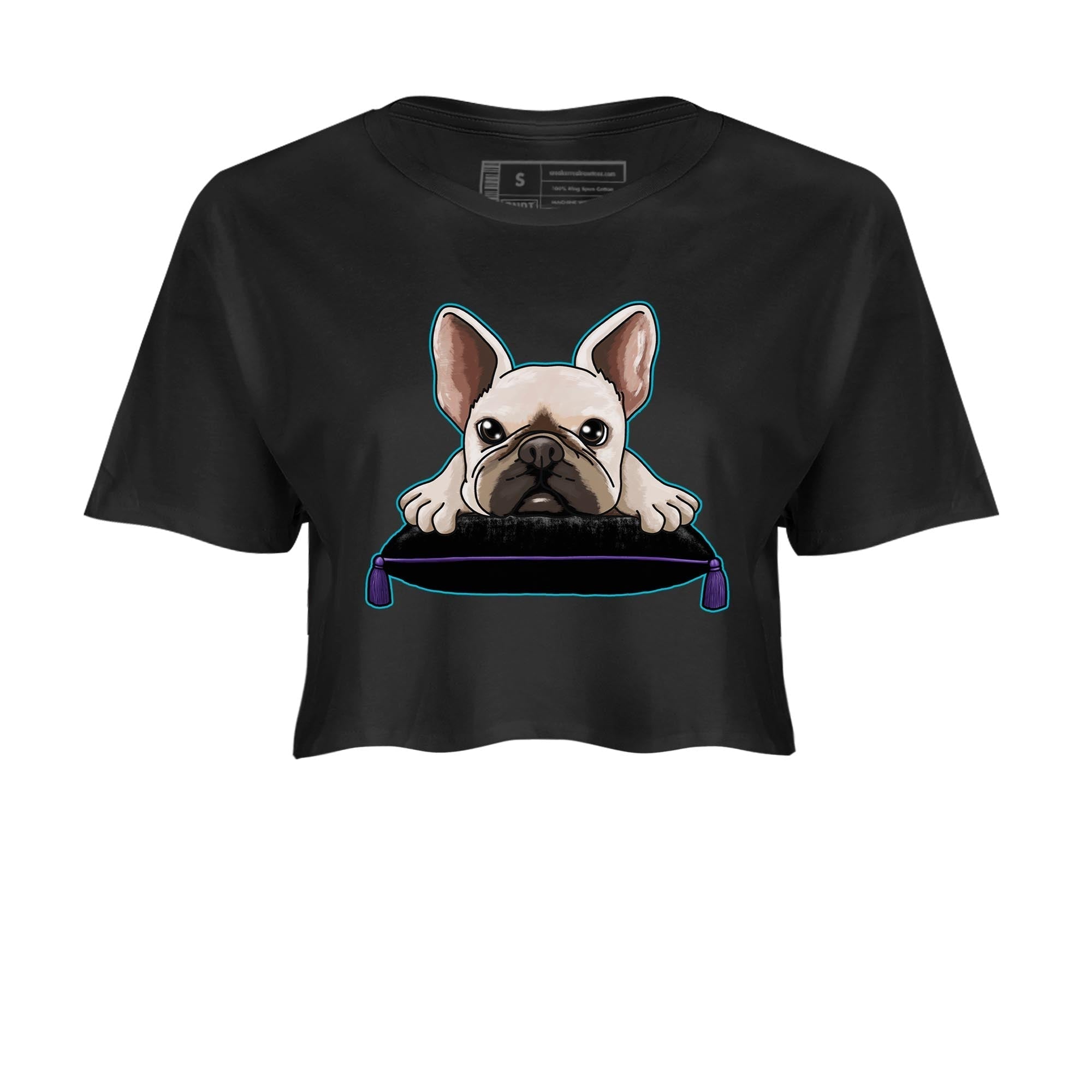 French Bulldog snkmatch Women's Top - Air Jordan 6 Aqua