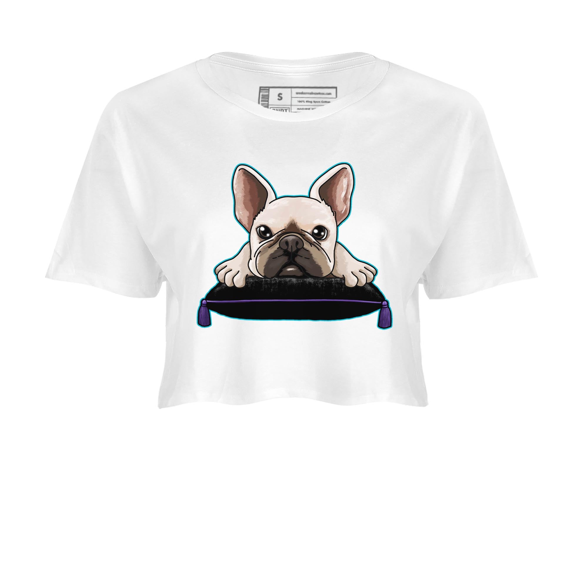 French Bulldog snkmatch Women's Top - Air Jordan 6 Aqua