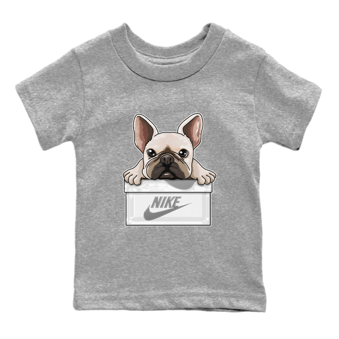 French Bulldog Kids Tops - Air Jordan 6 Cool Grey