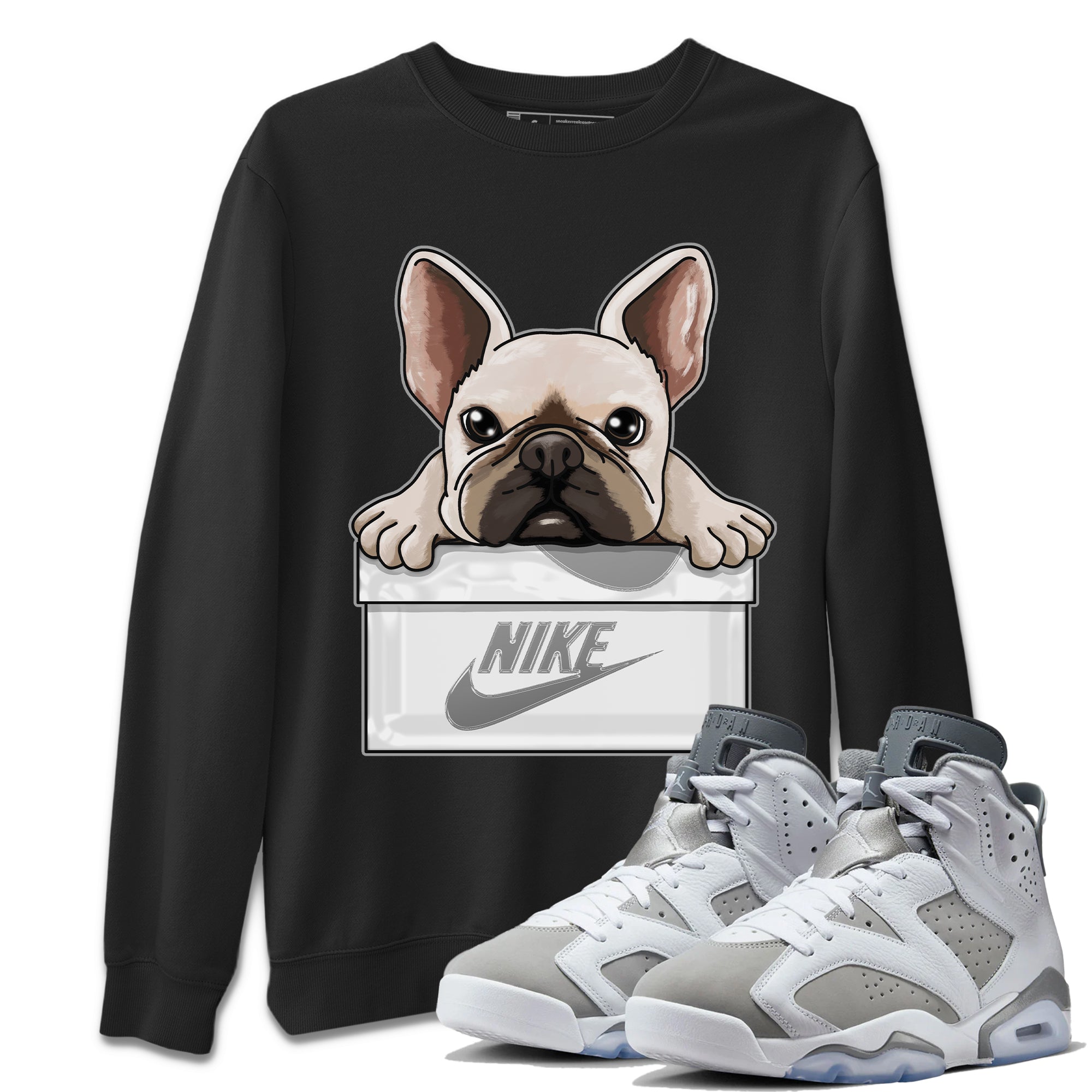 French Bulldog Unisex Tops - Air Jordan 6 Cool Grey