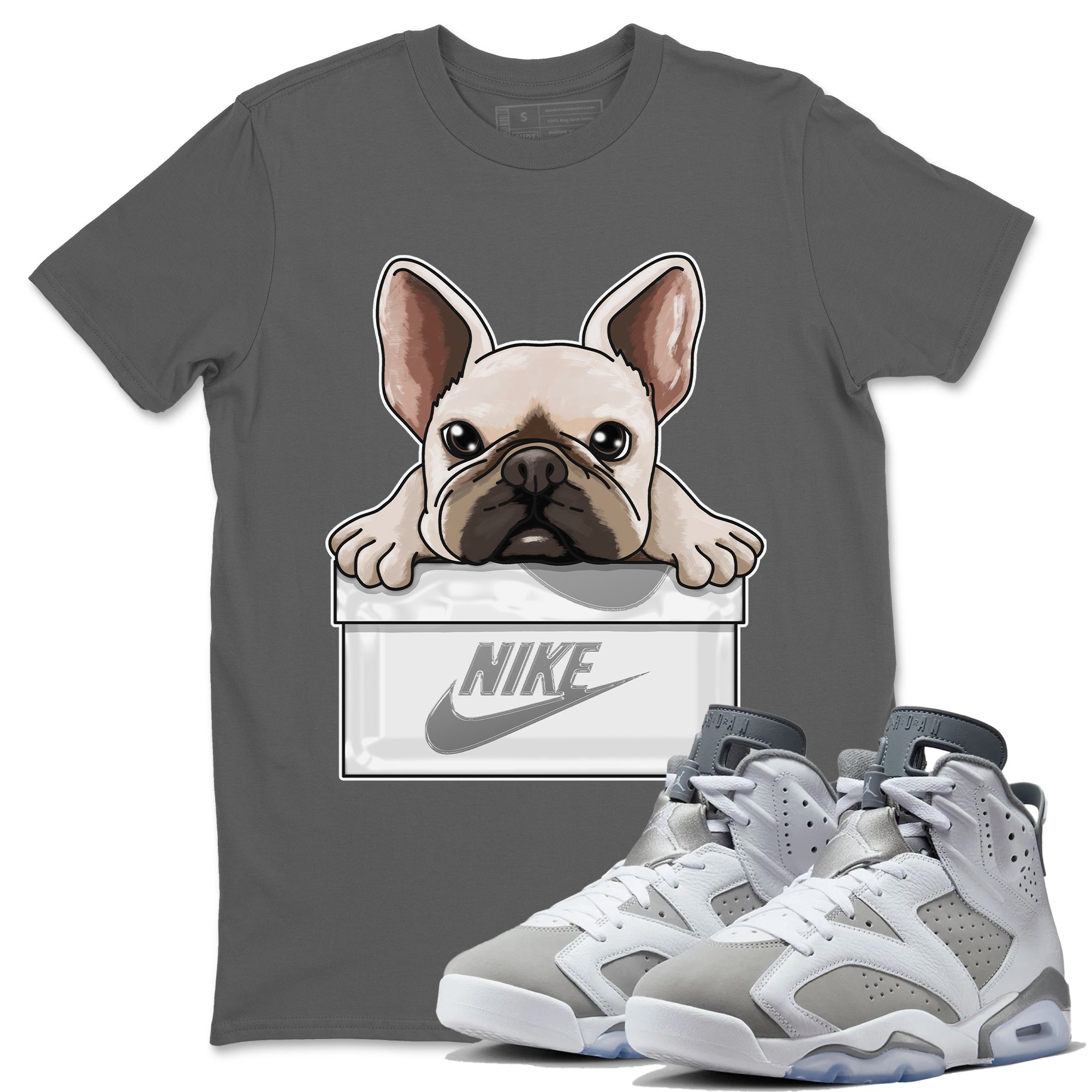 French Bulldog Unisex Tops - Air Jordan 6 Cool Grey