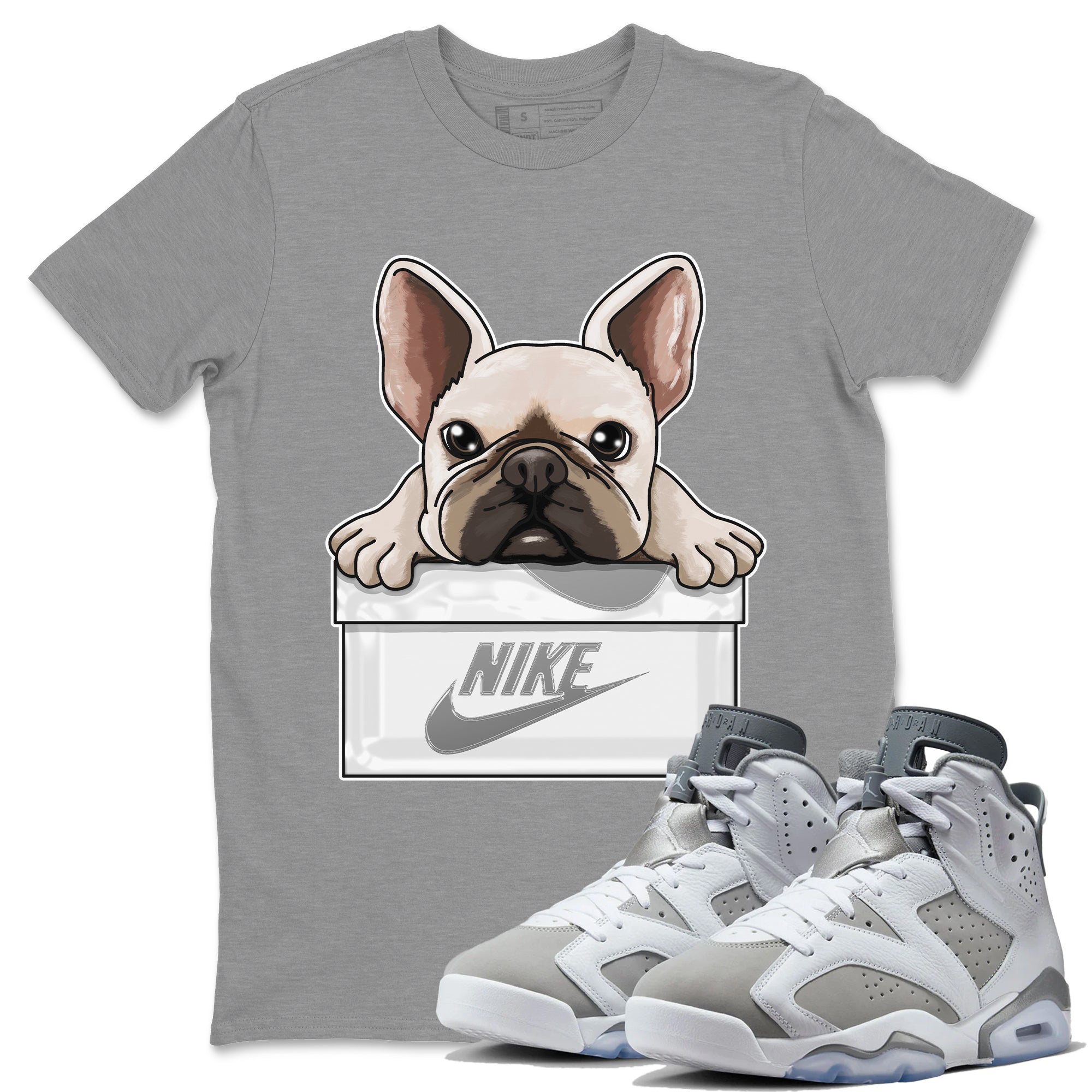 French Bulldog Unisex Tops - Air Jordan 6 Cool Grey